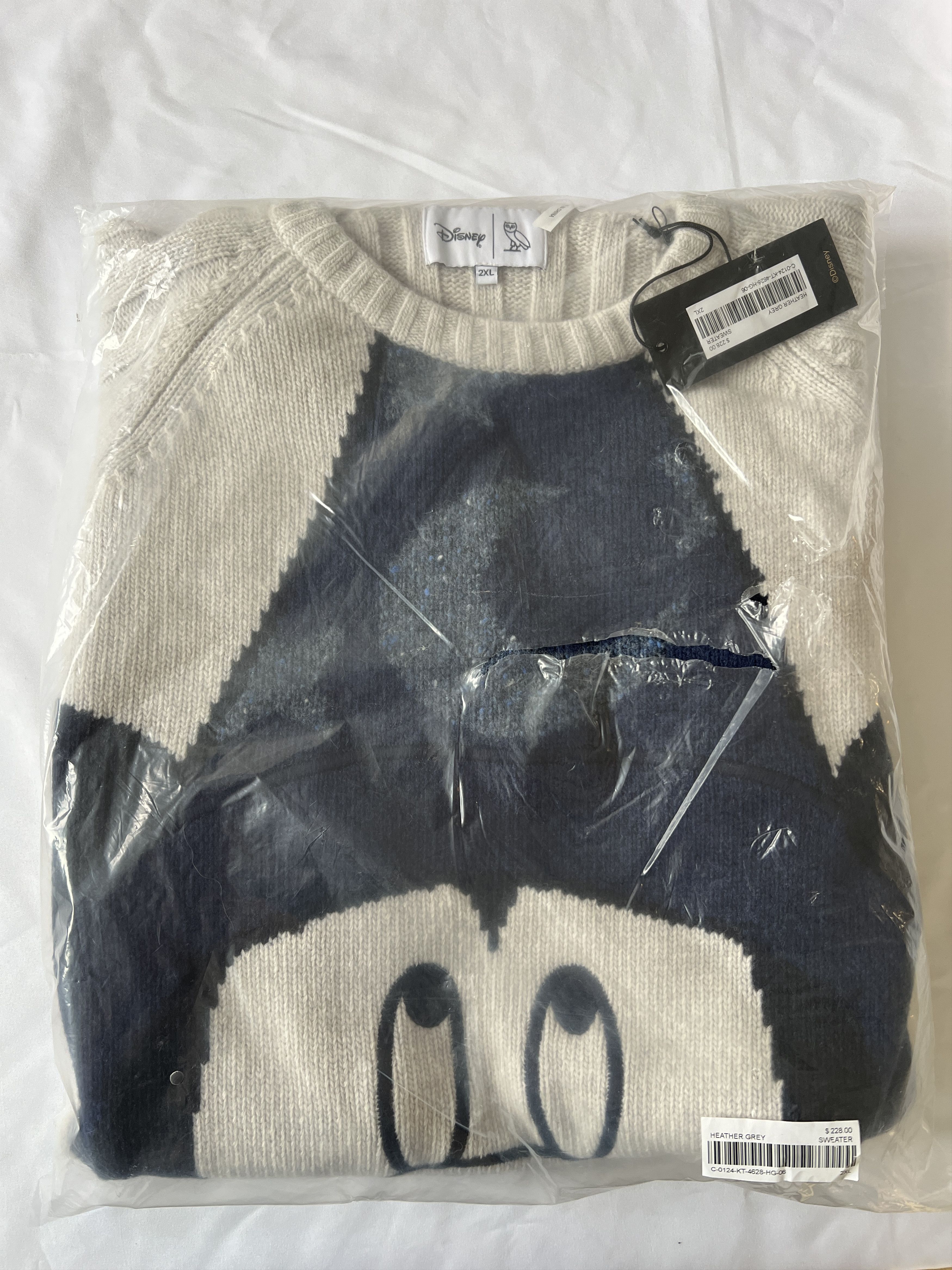 Disney OVO x Disney Mickey Mouse Knit Sweater Heather Grey Size US XXL / EU 58 / 5 - 2 Thumbnail