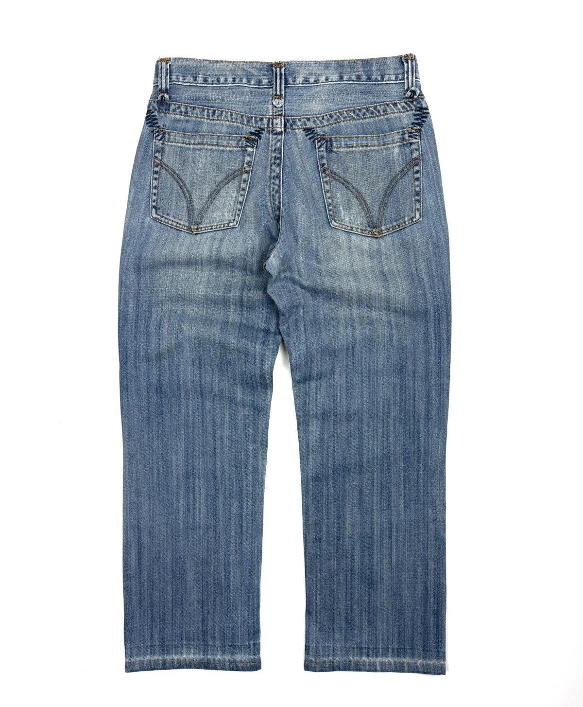 Dolce & Gabbana 00s Dolce & Gabbana Vintage Distressed Logo Jeans Blue Italy Size 34" / US 12 / IT 48 - 2 Thumbnail
