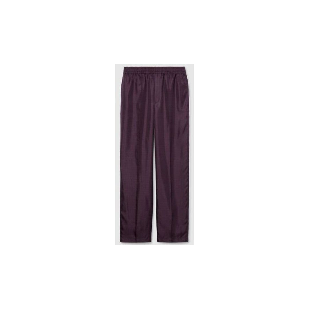 Gucci o1loc1c1125 817656 Printed Panama Silk Trouser in Purple Size US 32 / EU 48 - 1 Thumbnail