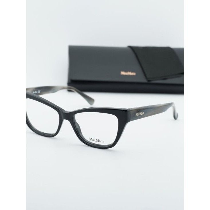 Max Mara Max Mara MM5053 005 Eyeglasses Shiny Black 53mm Cat Eye Size ONE SIZE - 10 Thumbnail