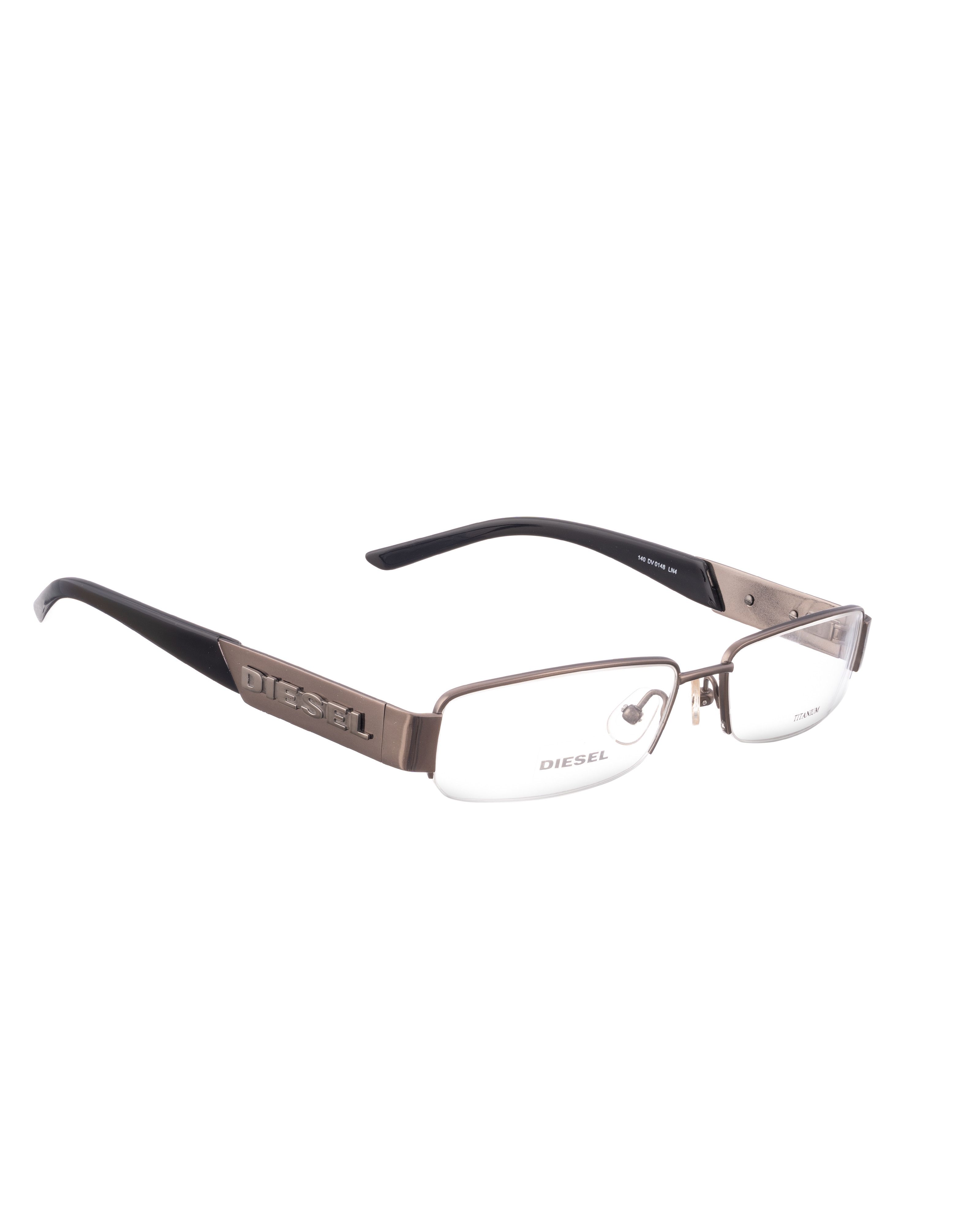 Diesel Diesel 00s Half Rim Black Glasses with Dark Silver Logo Size ONE SIZE - 2 Thumbnail