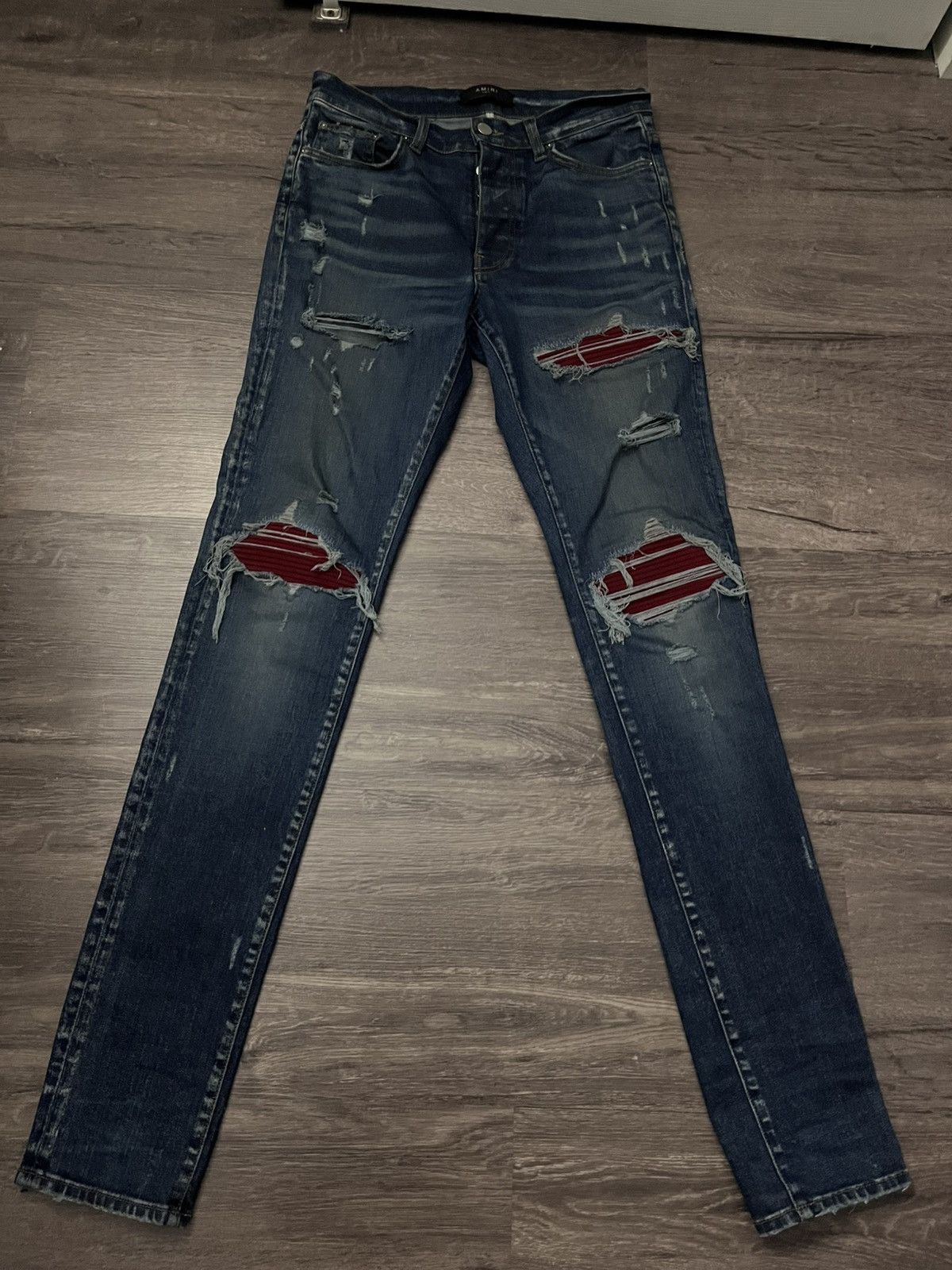 Amiri Amiri Mx1 Indigo Red Patch Size US 31 - 1 Thumbnail