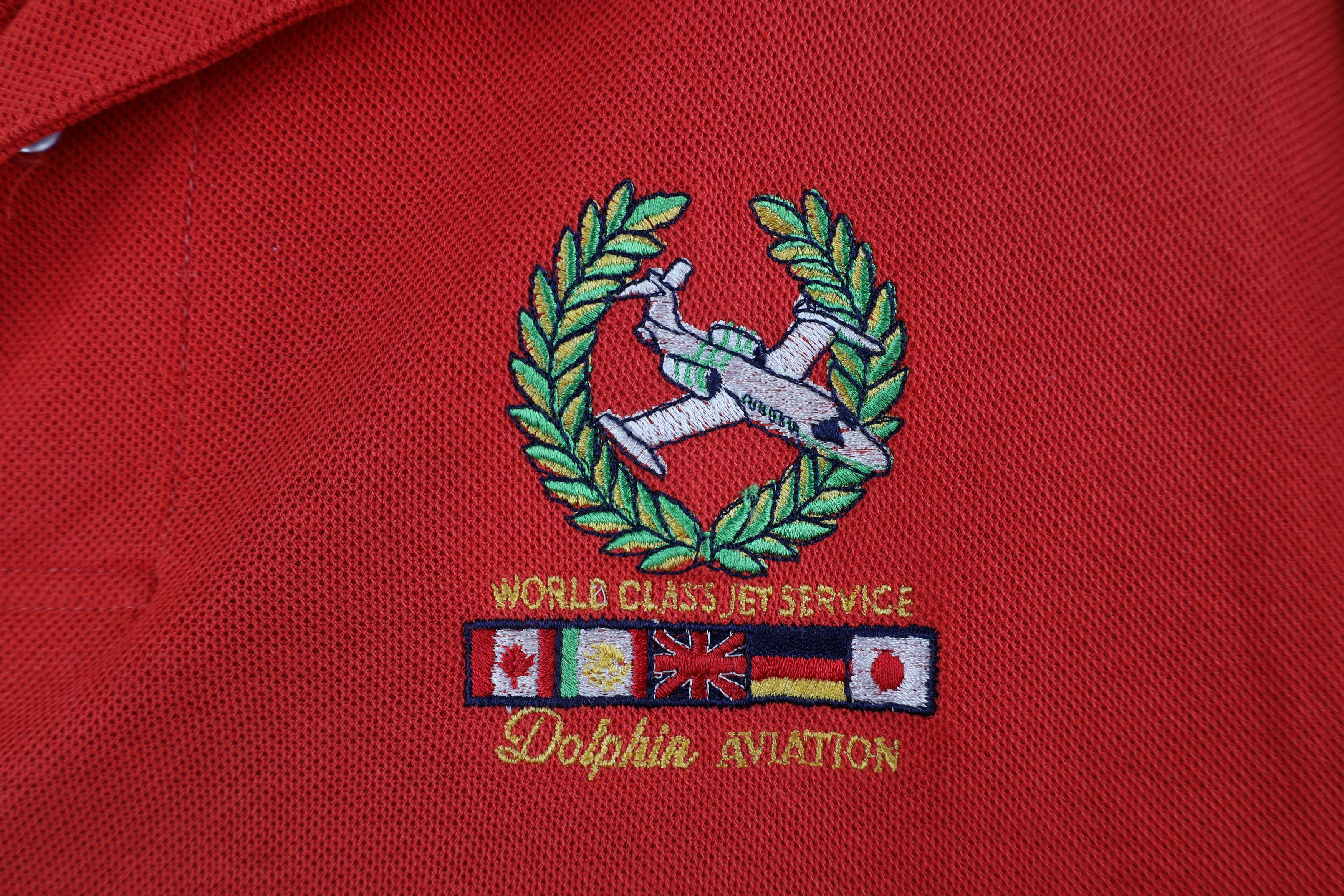 Vintage Vintage 90s Dolphin Aviation World Class Jet Polo Red Size US L / EU 52-54 / 3 - 4 Thumbnail