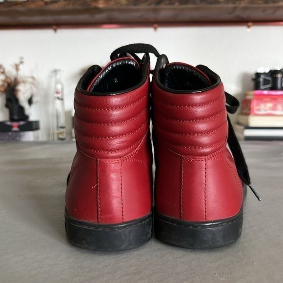 Gucci Gucci Silverstone NS Nylon High 'Red' Viaggio Leather Stripe Size US 7 / EU 40 - 5 Thumbnail