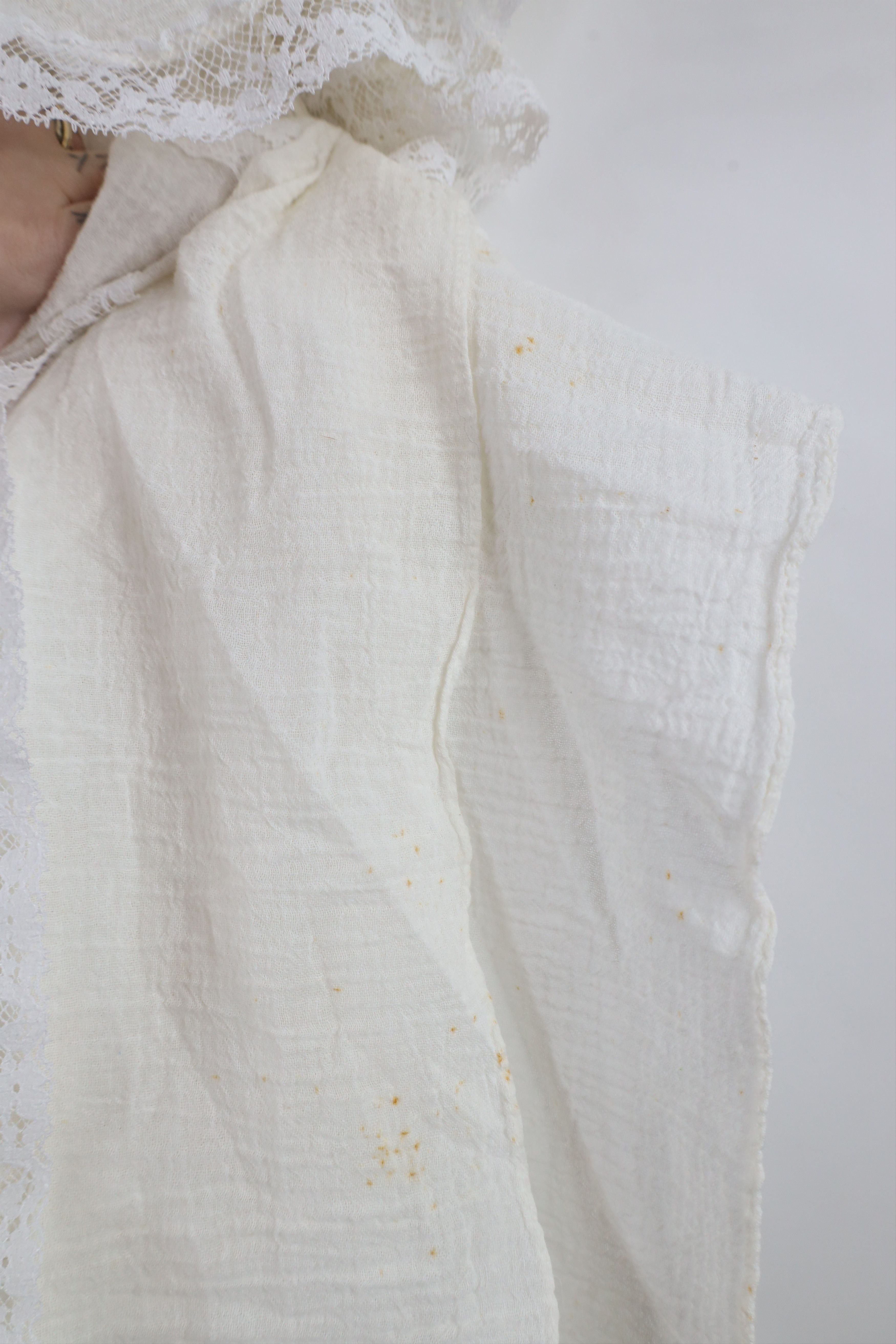Vintage Vintage 60s 70s Prairie Farmhouse Gauzy Cotton Lace Dress Size XXL / US 16-18 / IT 52-54 - 13 Thumbnail