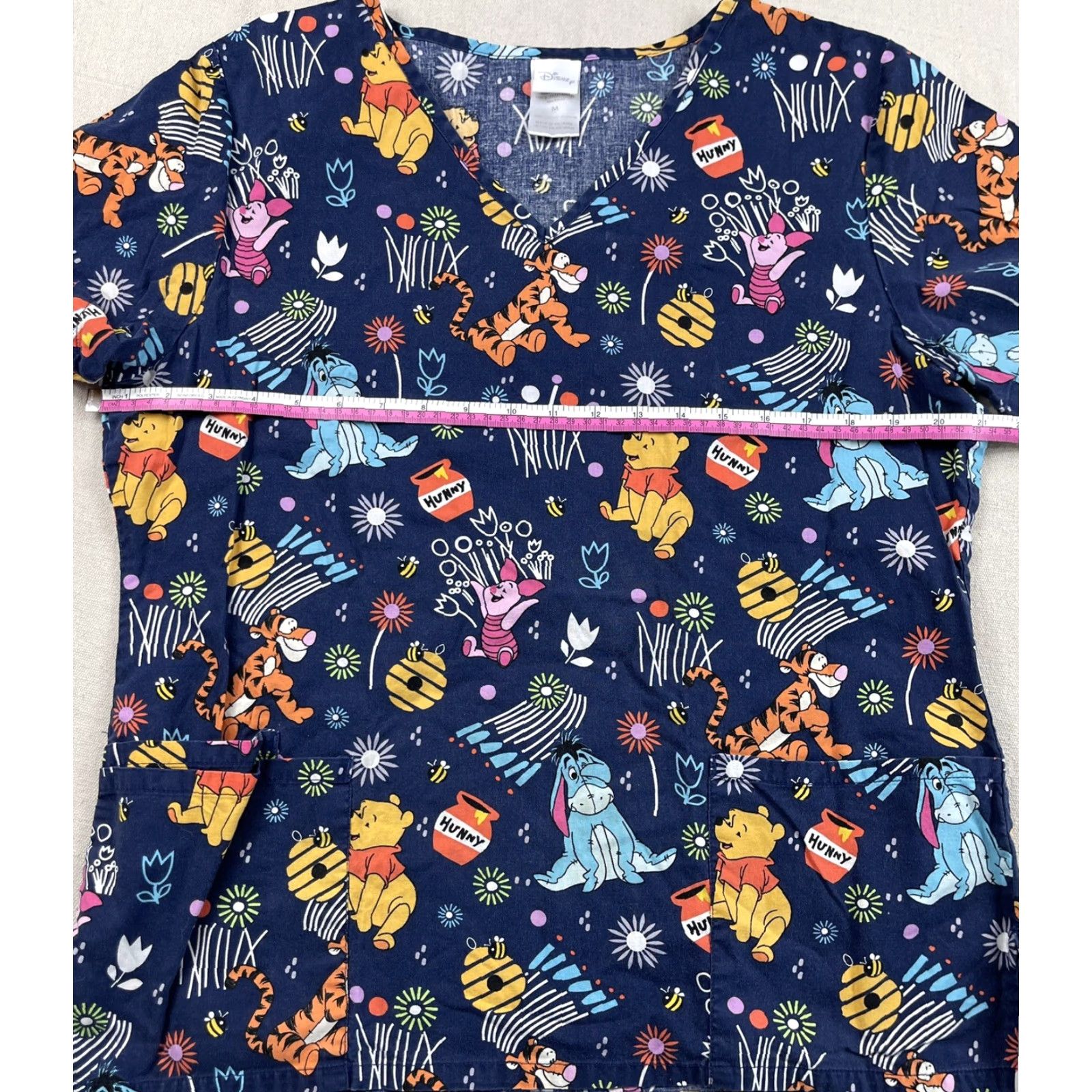 Disney Disney Medical Scrub Top M Women Blue Pooh Tigger Eeyore Piglet Pockets Cotton/Polyester Disney Patterned Nursing Scrub Size US M / EU 48-50 / 2 - 4 Thumbnail