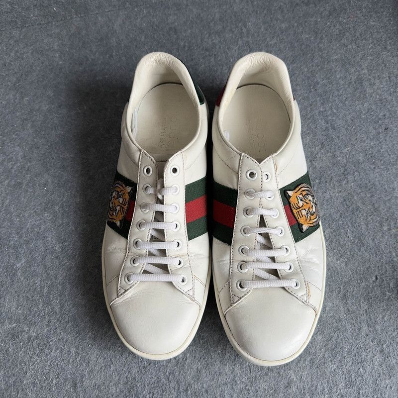 Gucci Gucci Ace Tiger Embroidery White Sneakers Size US 8 / EU 41 - 2 Thumbnail