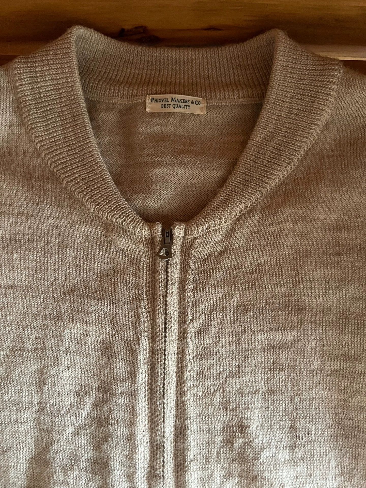 PHIGVEL MAKERS & Co. PMC Vintage Zipper Wool Jacket Oatmeal 1 Size US S / EU 44-46 / 1 - 9 Thumbnail