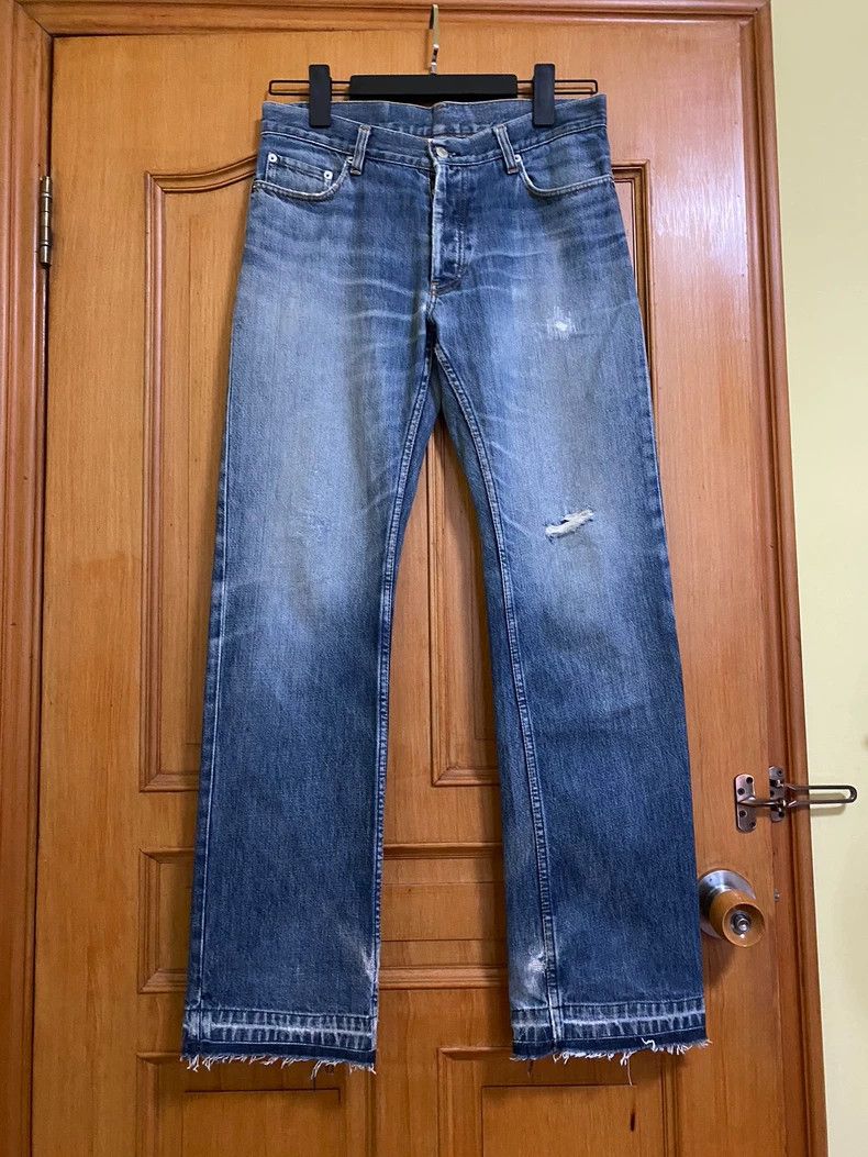 Helmut Lang Helmut Lang 98ss Blue Distressed Jeans- dmc Size US 31 - 1 Thumbnail