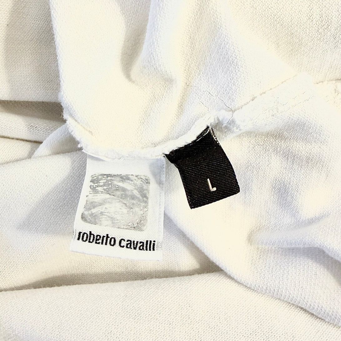 Roberto Cavalli Roberto Cavalli White Cotton Short Sleeves Shirt Size US L / EU 52-54 / 3 - 4 Thumbnail