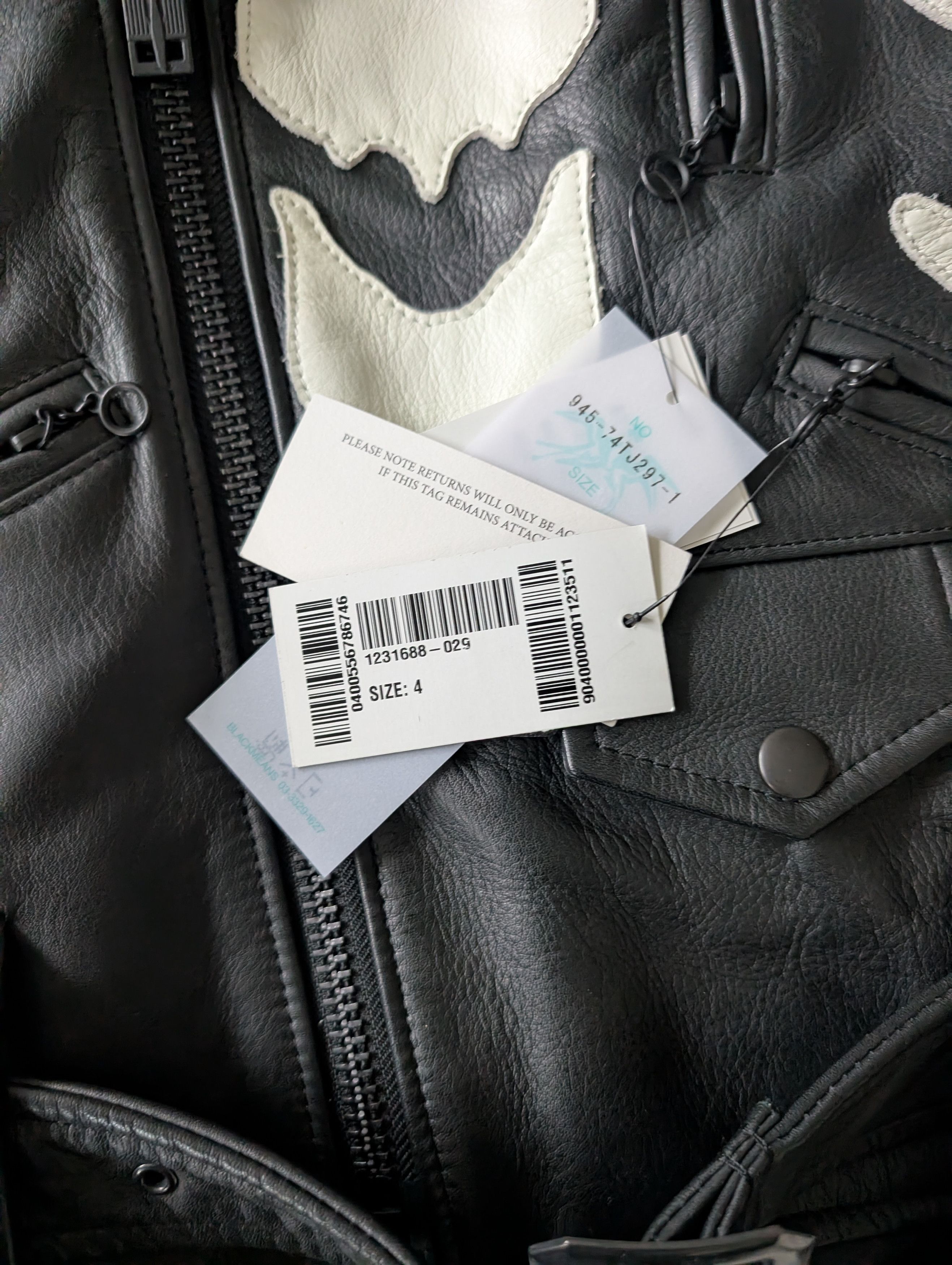 Blackmeans Blackmeans - Slim-Fit Appliquéd Leather Jacket - Black Size US XL / EU 56 / 4 - 5 Thumbnail