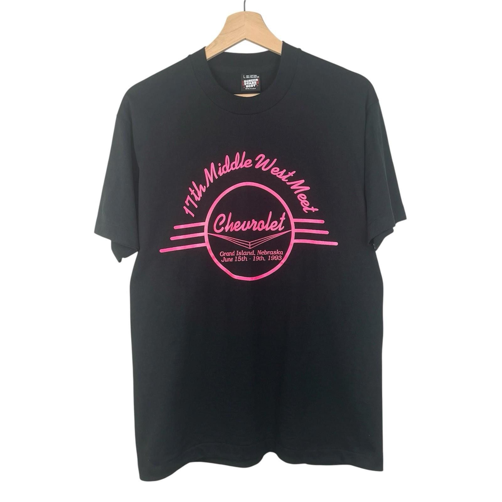 Chevrolet Vintage 90s Chevrolet Nebraska Car Meet Black T Shirt Large Size US L / EU 52-54 / 3 - 1 Thumbnail