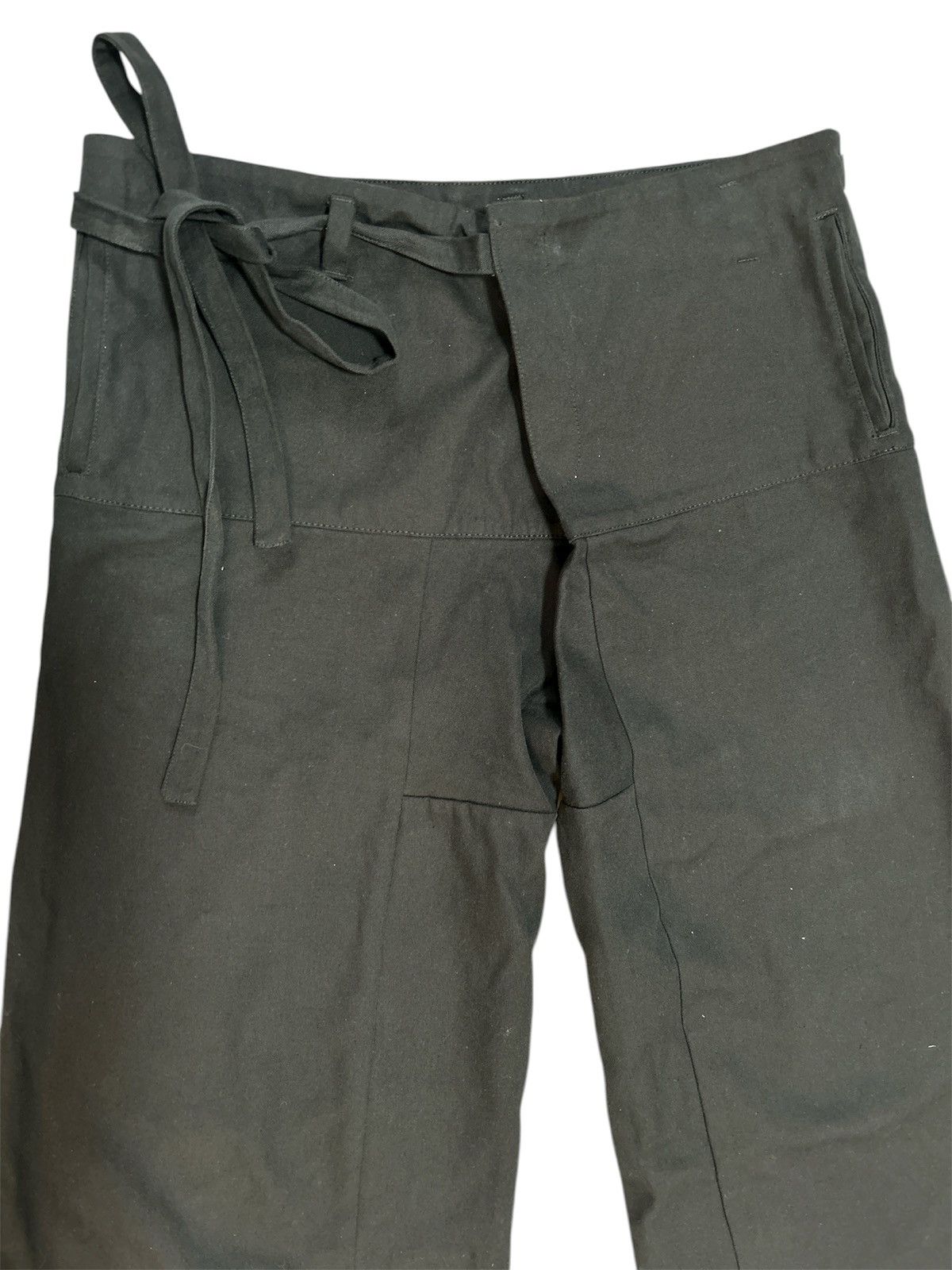 Acne Studios Acne Studios Black Crossover Tied Paper Bag Waist Pants Size US 33 - 2 Thumbnail