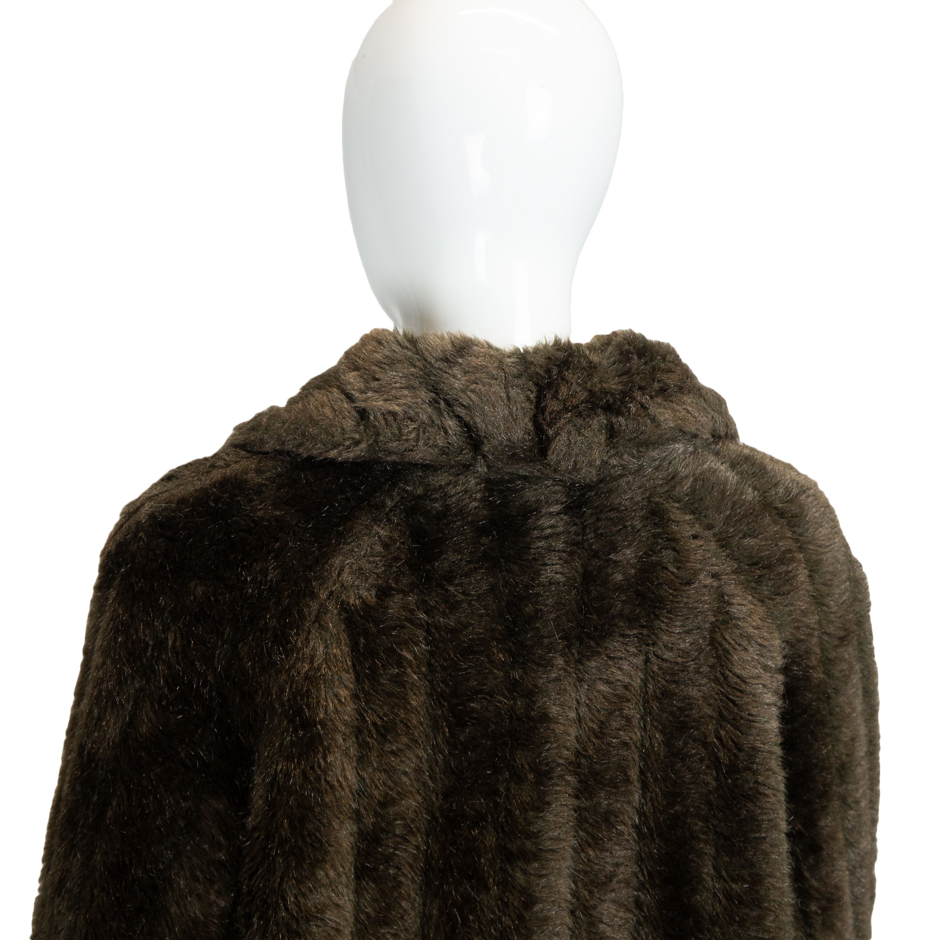 Versace VERSACE Jeans Couture Brown Fur Coat Vintage 90s 00s Size L / US 10 / IT 46 - 4 Thumbnail