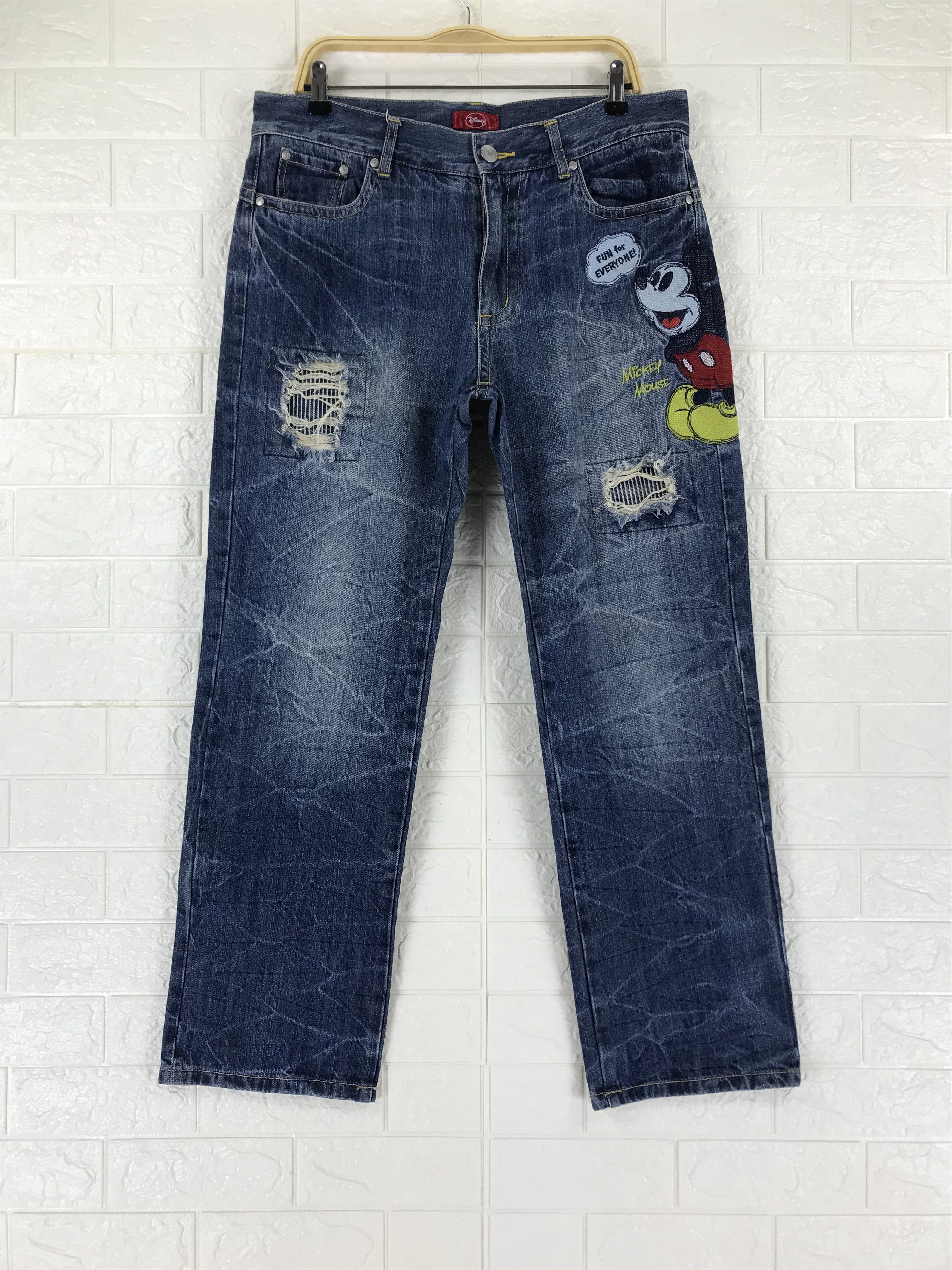 Mickey Mouse Vintage Disney x Mickey Mouse Embroidered Jeans Size US 36 / EU 52 - 1 Thumbnail