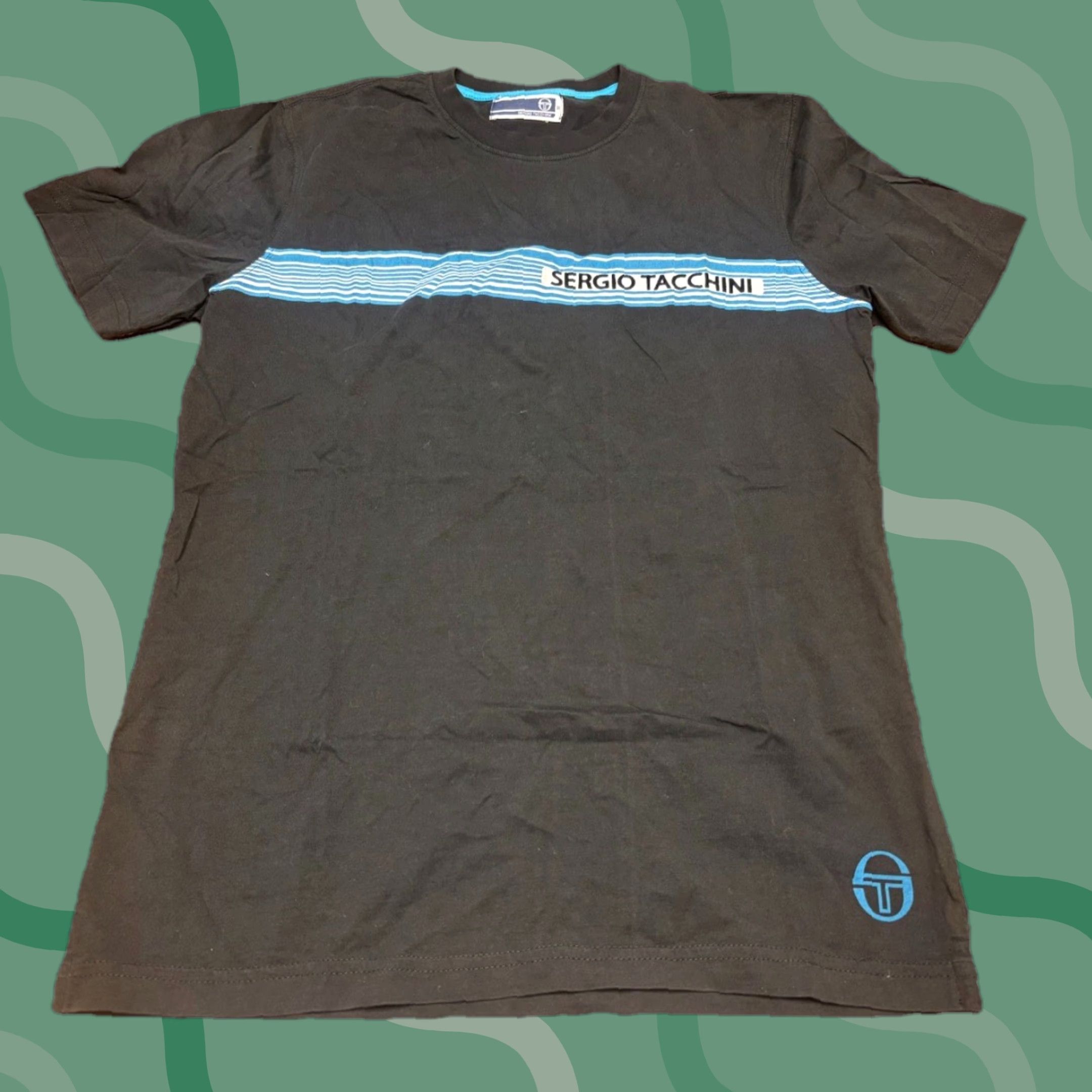 Sergio Tacchini Sergio Tacchini Shirt Mens M Black Short Sleeve Crew Neck Logo K2 Retro Designer T-Shirt Size US M / EU 48-50 / 2 - 1 Thumbnail