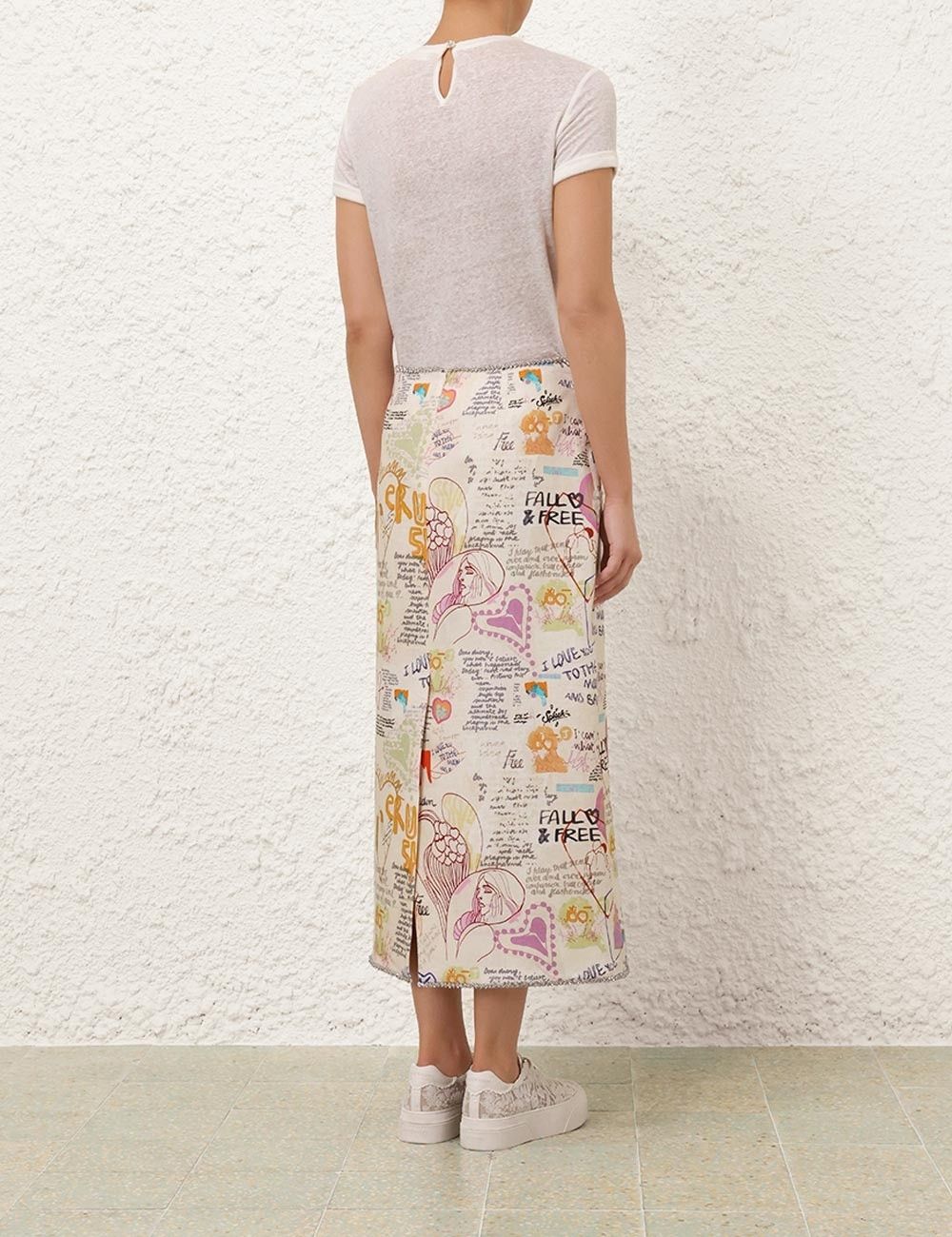 Zimmermann oc11z0925 Crush Embellished Midi Skirt in Multicolor Size 34" / US 12 / IT 48 - 4 Thumbnail