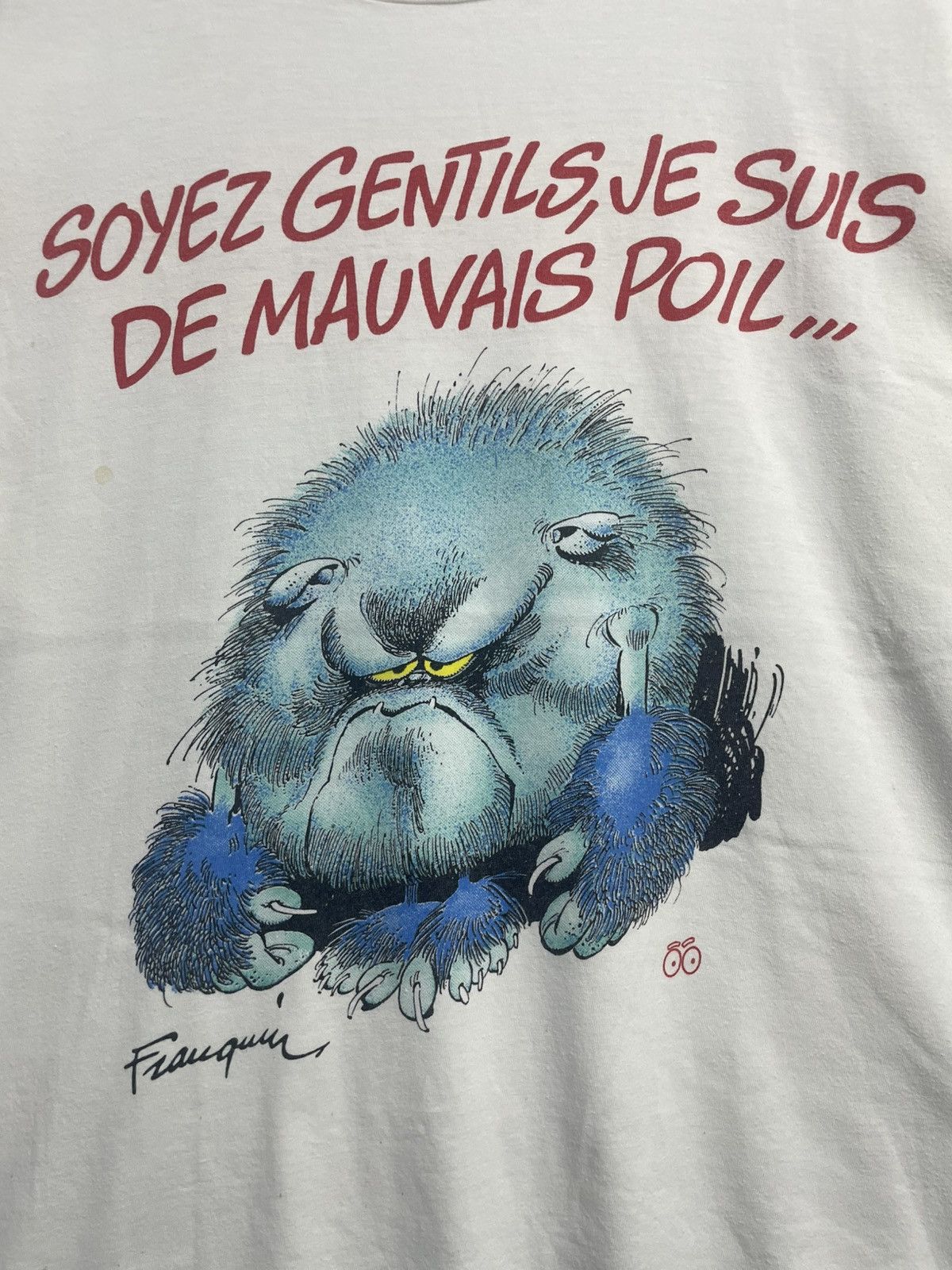 Vintage Vintage 80s Andre Franquin Monster Printed T-Shirt Size US L / EU 52-54 / 3 - 2 Thumbnail