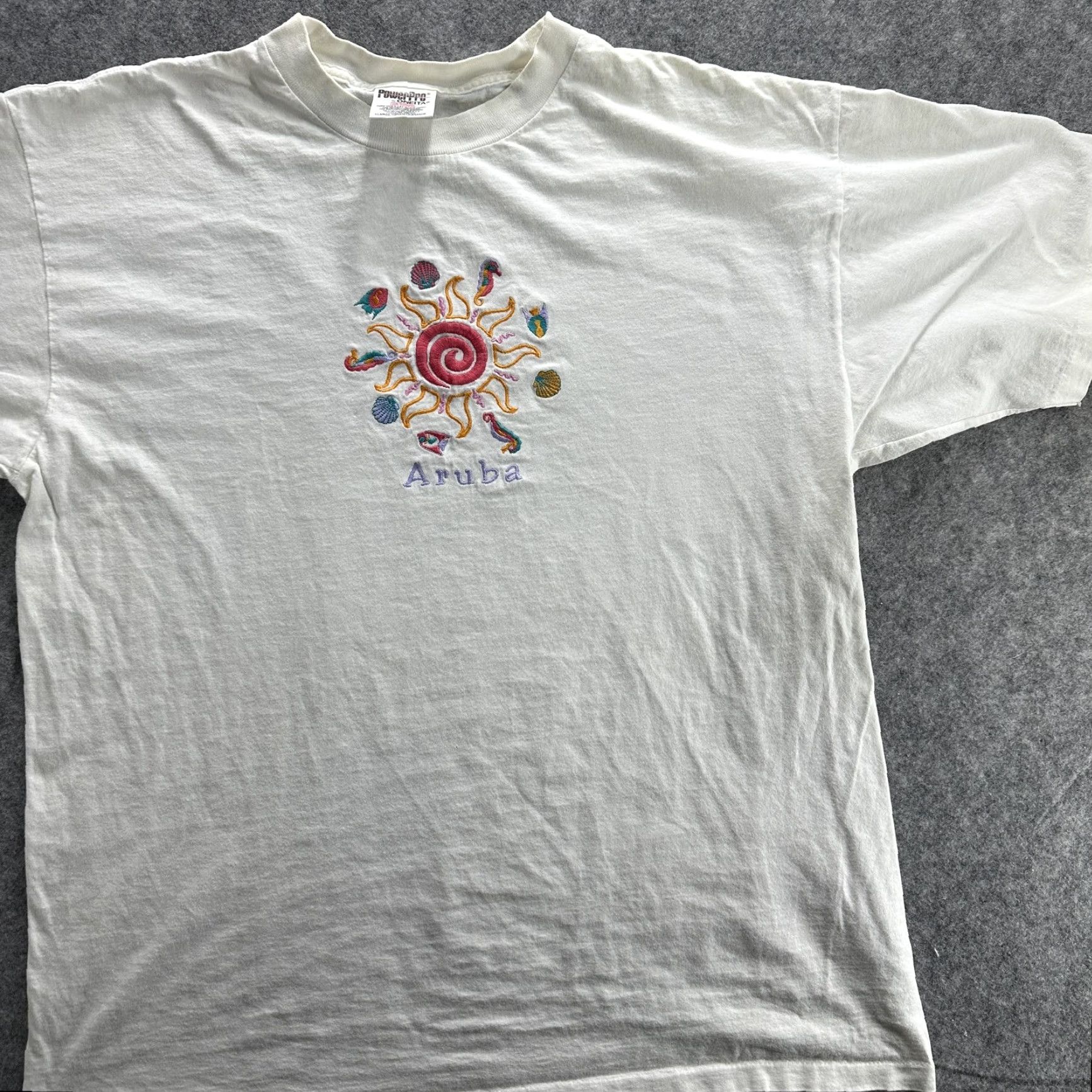 Vintage VINTAGE Aruba Shirt Mens XL T-Shirt Short Sleeve Cotton Beach Sun Embroidered Jamaica 90s Size US XL / EU 56 / 4 - 3 Thumbnail