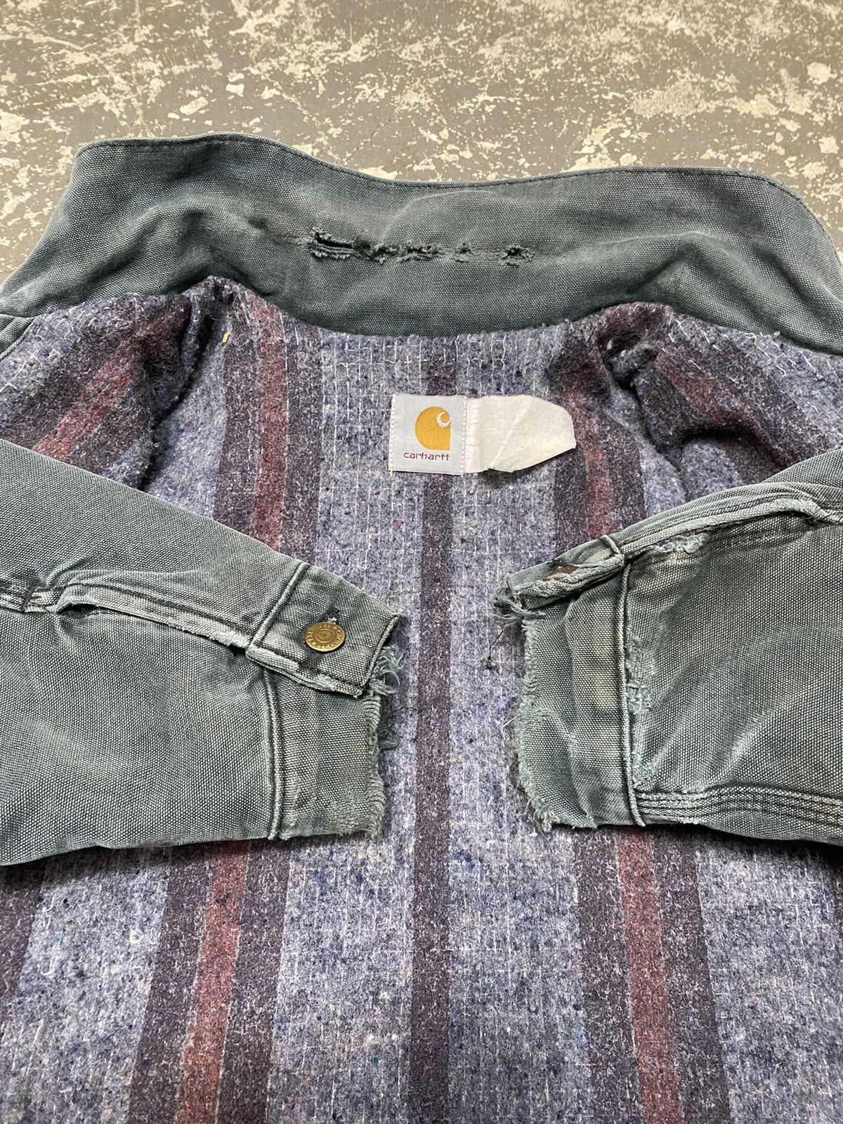 Carhartt × Vintage Vintage Carhartt Cyan Trucker Jacket JB143 Size US L / EU 52-54 / 3 - 5 Thumbnail
