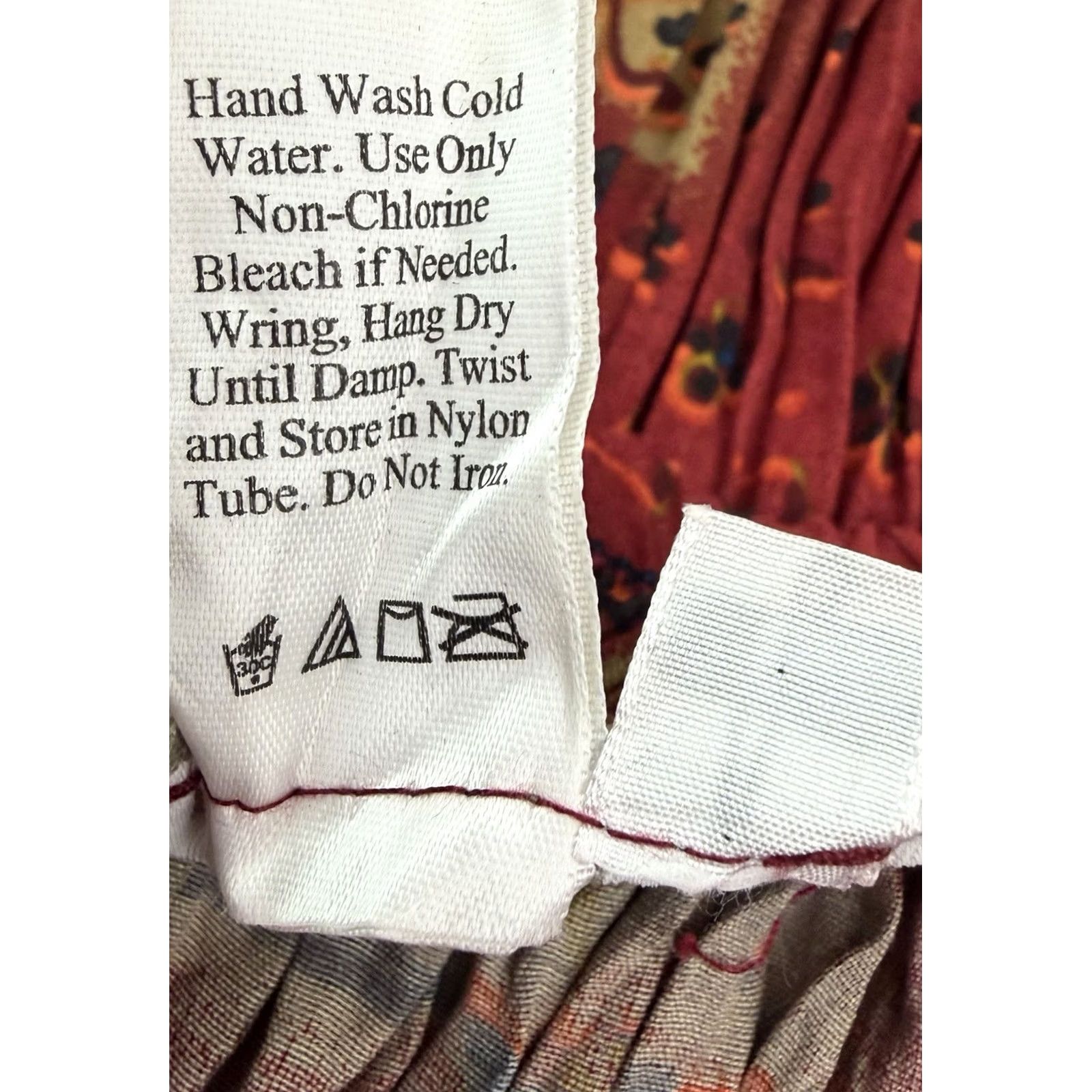 Coldwater Creek VINTAGE Coldwater Creek Skirt Womens Large Crinkle Pleated Rayon Maxi Skirt Western Red 90s Size 36" / US 14 / IT 50 - 7 Thumbnail