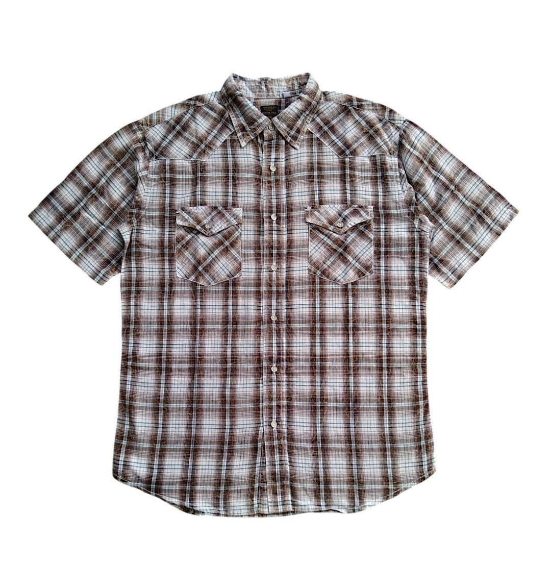 14th Addiction × If Six Was Nine × Vintage VTG 90s Boonpal Western Plaid Flannel Strom Fadded Shirt Size US L / EU 52-54 / 3 - 1 Thumbnail