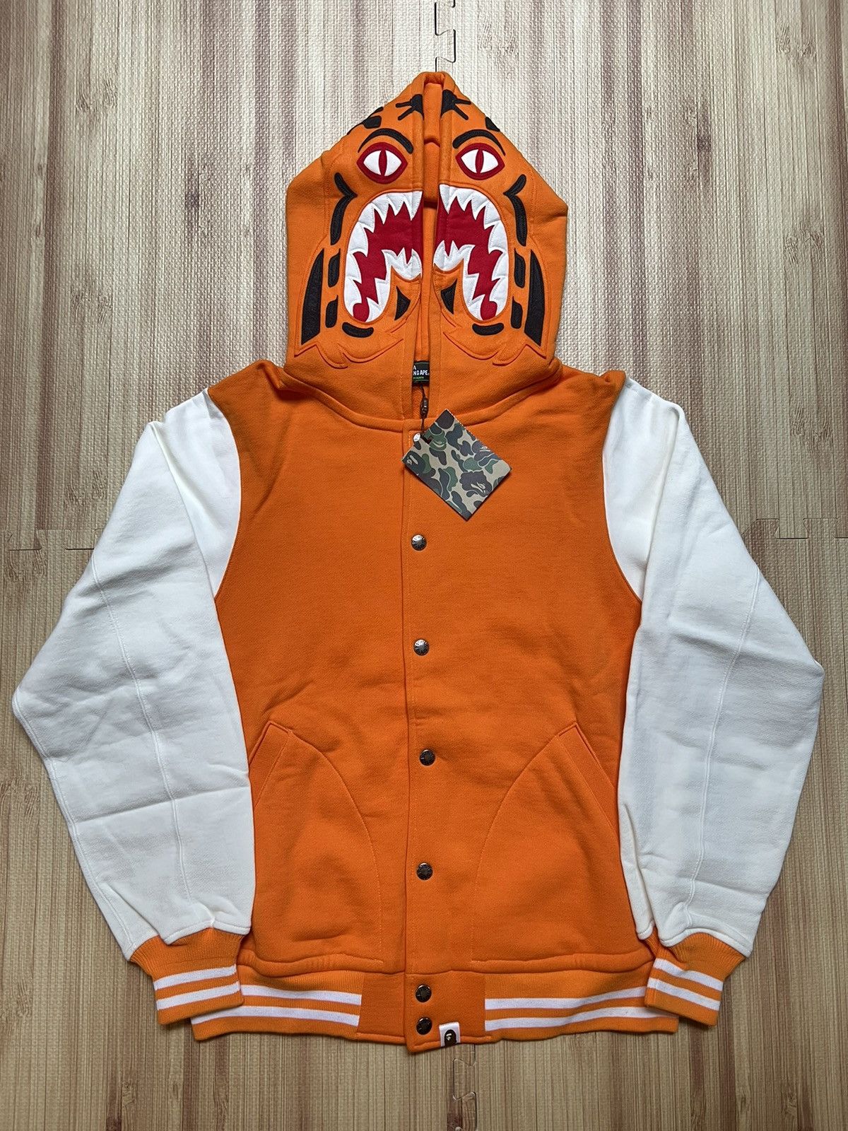 Bape orange tiger hoodie best sale