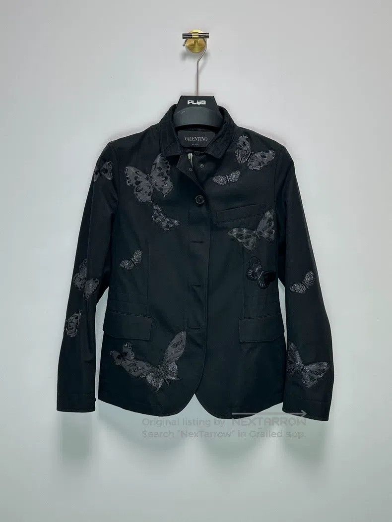 Valentino Valentino Black embroidered butterfly jacket Size US M / EU 48-50 / 2 - 1 Thumbnail