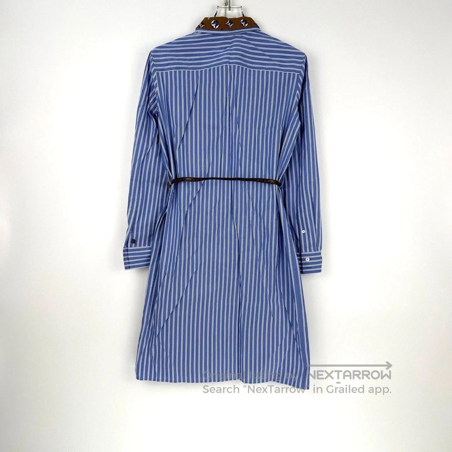 Louis Vuitton Blue White Stripe Logo Shirt Dress . Size M / US 6-8 / IT 42-44 - 4 Thumbnail