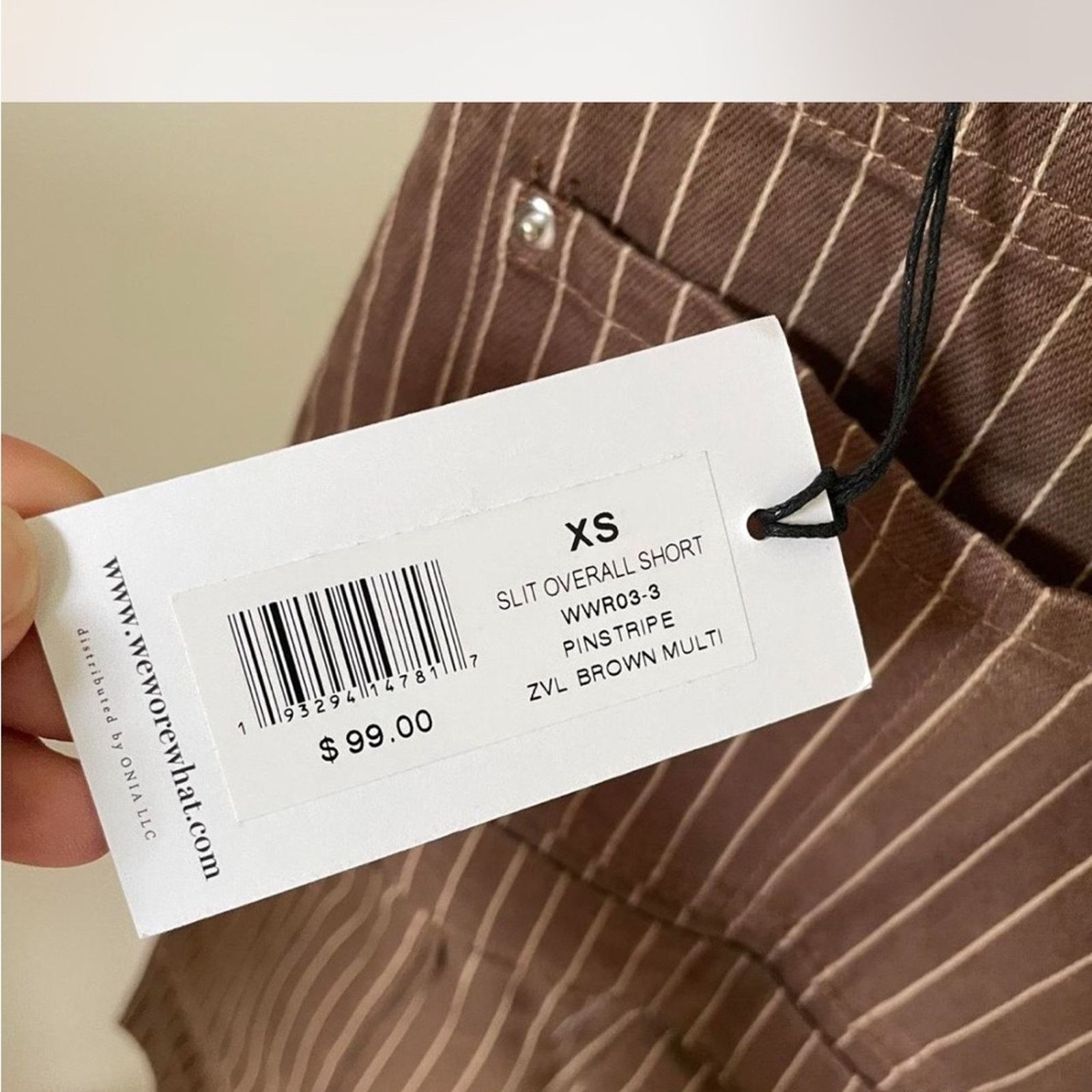 WeWoreWhat NWT WeWoreWhat $99 Brown Striped Overalls Size XXS Size 24" / US 00 / IT 34 - 4 Thumbnail