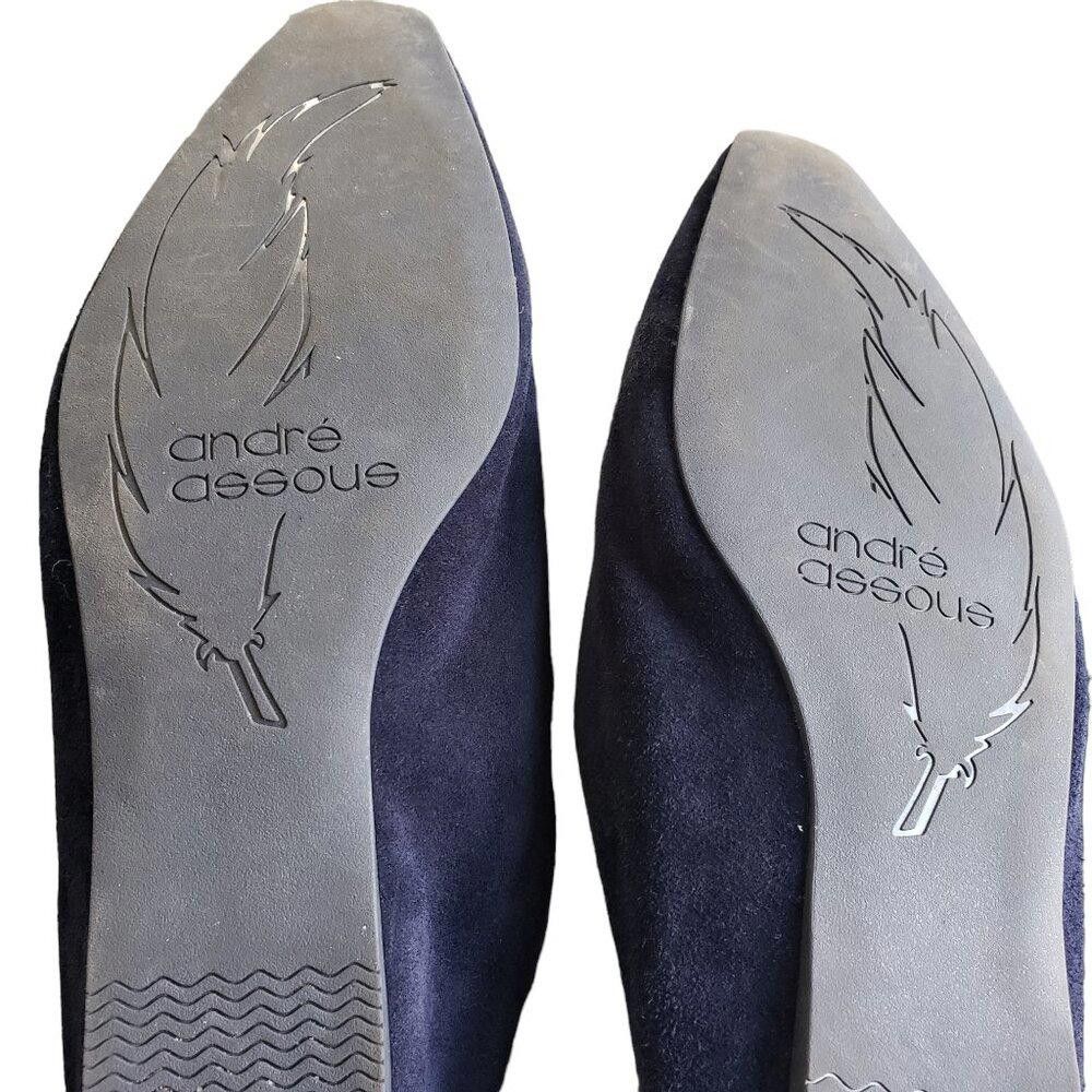 Designer SH105 Andre Assous Norma Suede Navy Featherweight Flat 9.5 Size US 9.5 / IT 39.5 - 8 Thumbnail