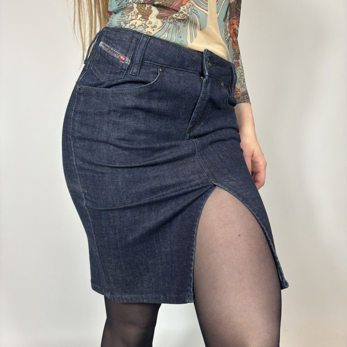 Diesel Vintage Y2K Diesel Japanese Style Casual Denim Midi Skirt Size 24" / US 00 / IT 34 - 1 Thumbnail