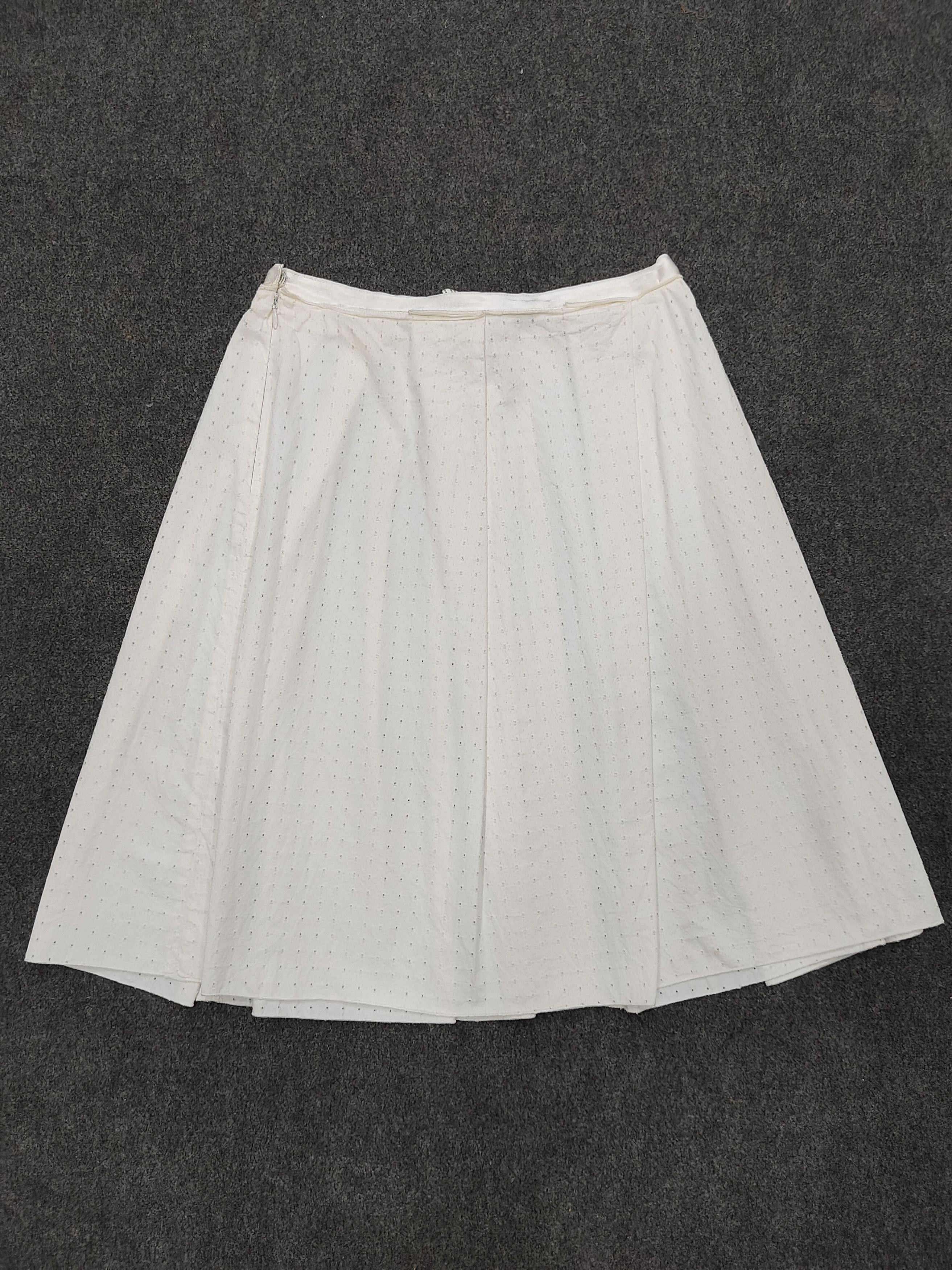 Jil Sander Jil Sander Navy - Minimal Off White Pleated Skirt Size 28" / US 6 / IT 42 - 8 Thumbnail