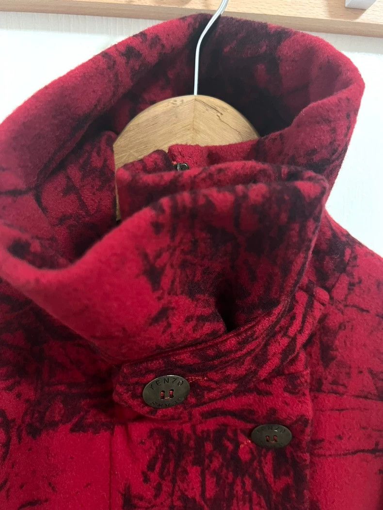 Kenzo KENZO Red ink-wash wool short coat Size XS / US 0-2 / IT 36-38 - 3 Thumbnail