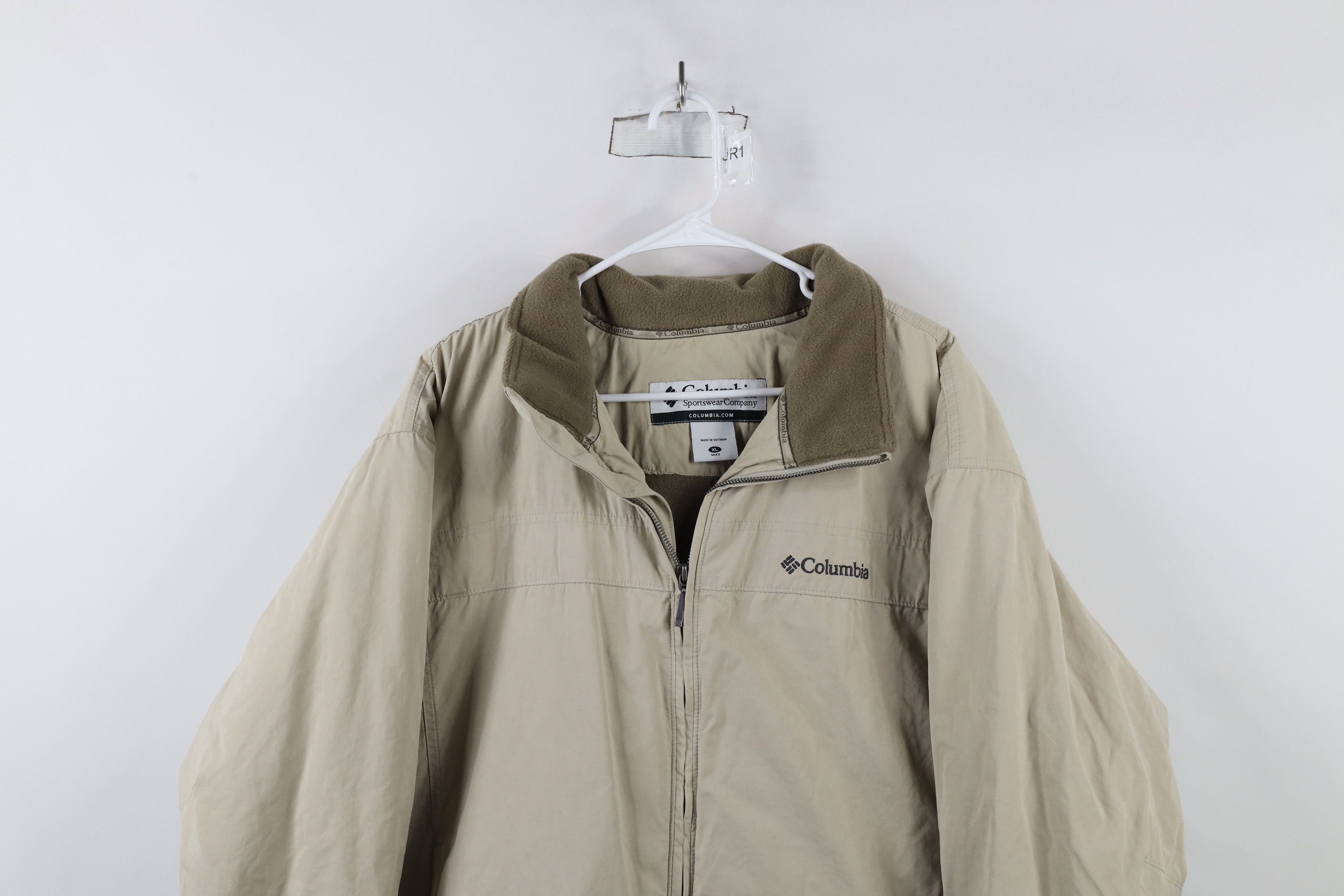 Columbia × Vintage Vintage 90s Columbia Lined Full Zip Bomber Jacket Beige Size US XL / EU 56 / 4 - 2 Thumbnail