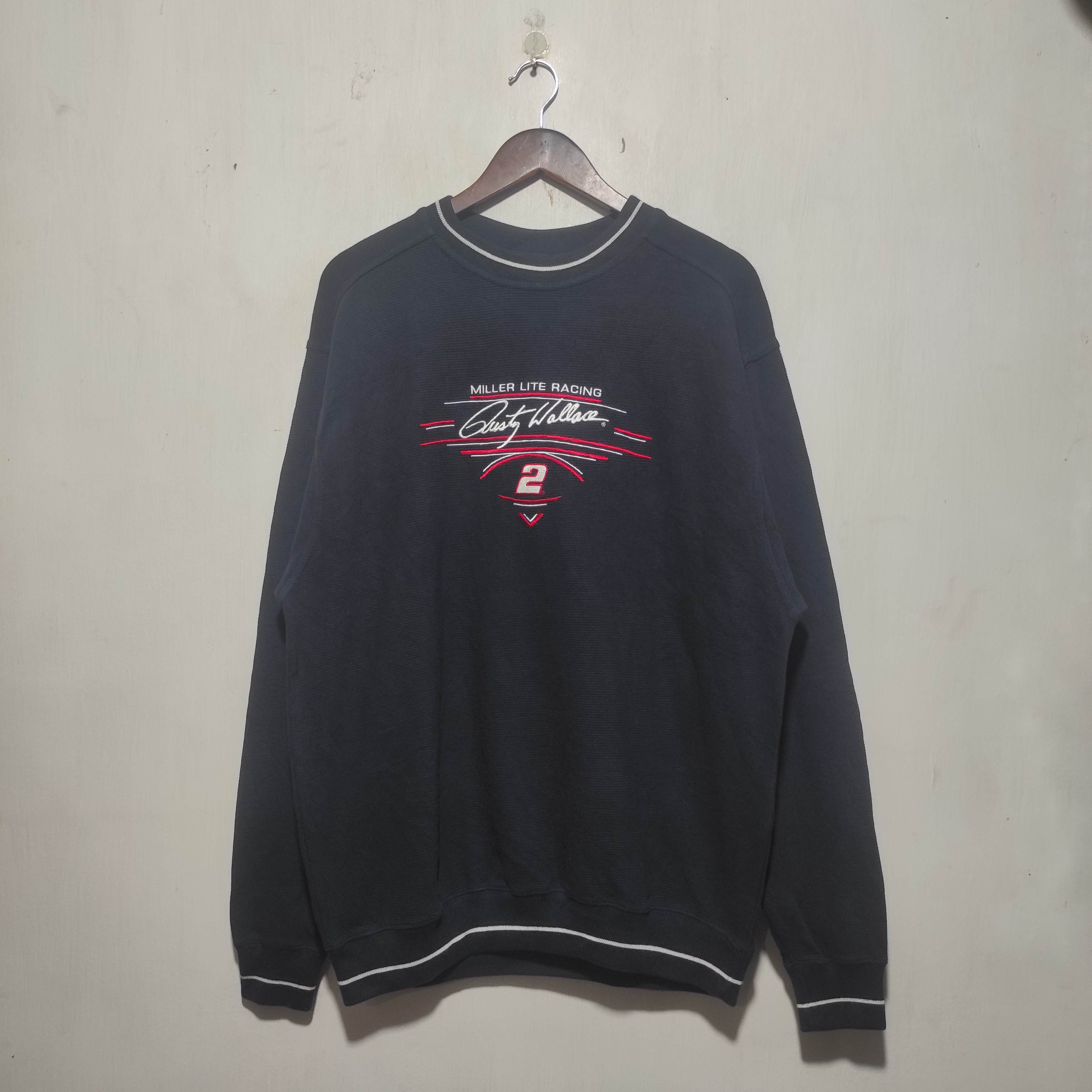 NASCAR Vtg MILLER LITE Nascar Racing RUSTY WALLACE #2 Sweatshirt Size US M / EU 48-50 / 2 - 2 Thumbnail