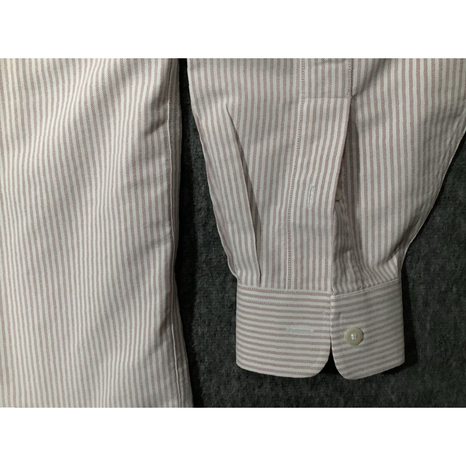 Vintage VINTAGE L.L. Bean Dress Shirt Striped Red Long Sleeve Mens 16 Wrinkle Resistant Button-Up Collared Case-Study: Not Applicable Size 42R - 4 Thumbnail