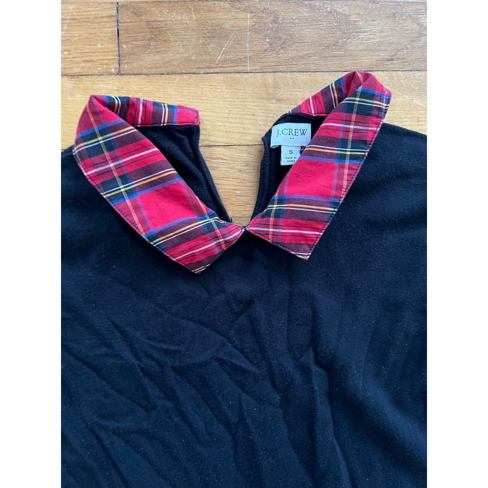 J.Crew J Crew AS307 Tartan Black Sweater Small A001857 Size S / US 4 / IT 40 - 4 Thumbnail