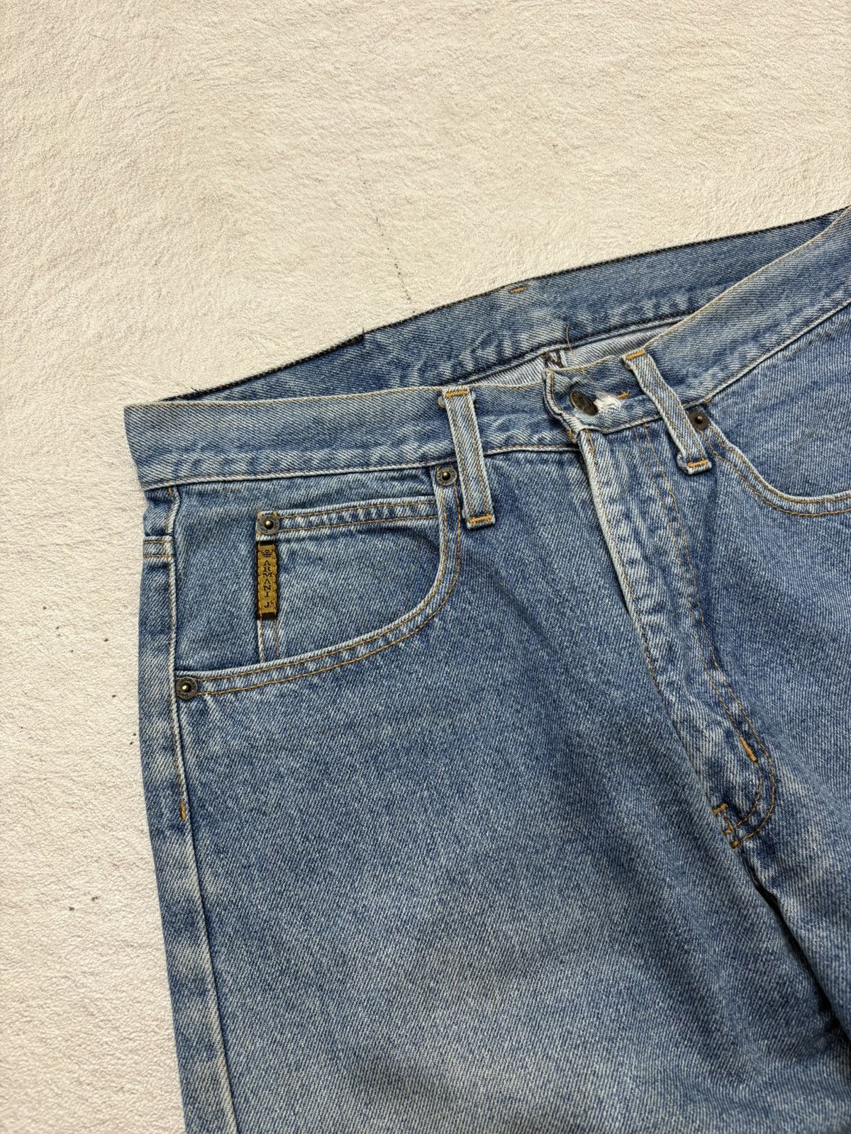 Giorgio Armani 90s armani exchange dirty mud wash denim y2k style Size US 30 / EU 46 - 3 Thumbnail