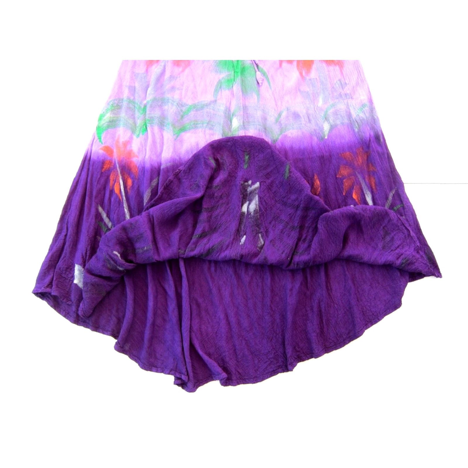 Vintage Vintage SB Fashion Tunic Dress M-L Short Sleeve 100% Rayon Purple Green Orange Floral Dress Midi Women's SB Fashions Size 32" / US 10 / IT 46 - 7 Thumbnail
