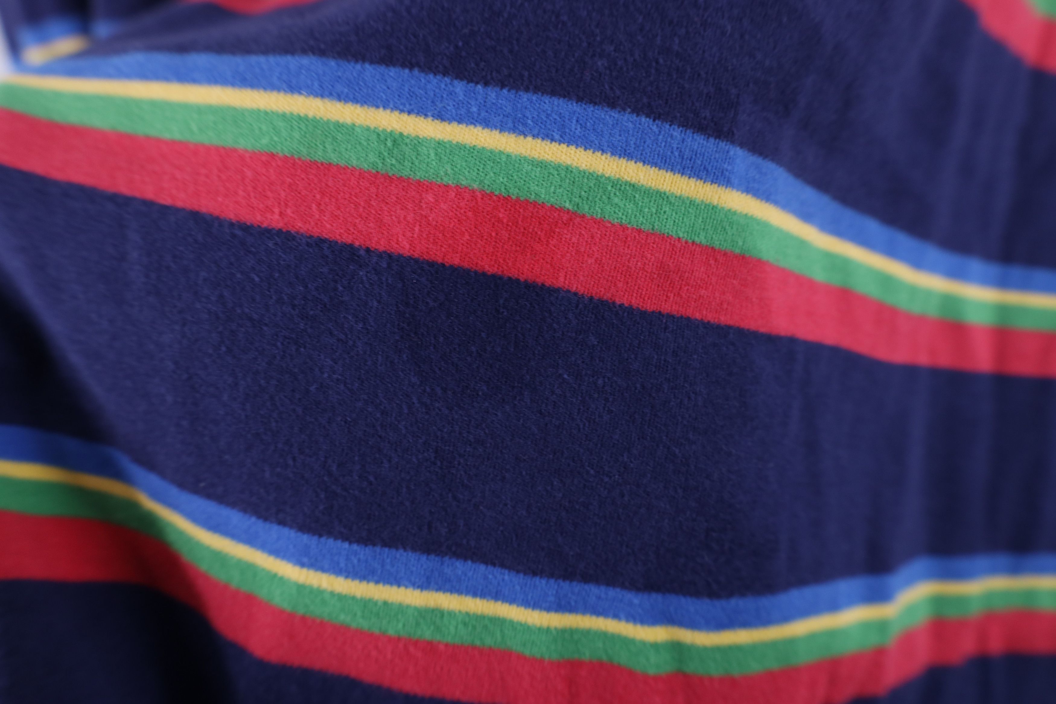 Vintage Vintage 90s Streetwear Rainbow Striped Collared Golf Polo Size US XXL / EU 58 / 5 - 11 Thumbnail