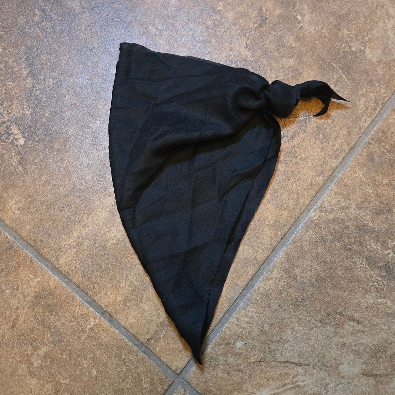 Other Black Satin Classic Half Scarf Size ONE SIZE - 2 Thumbnail