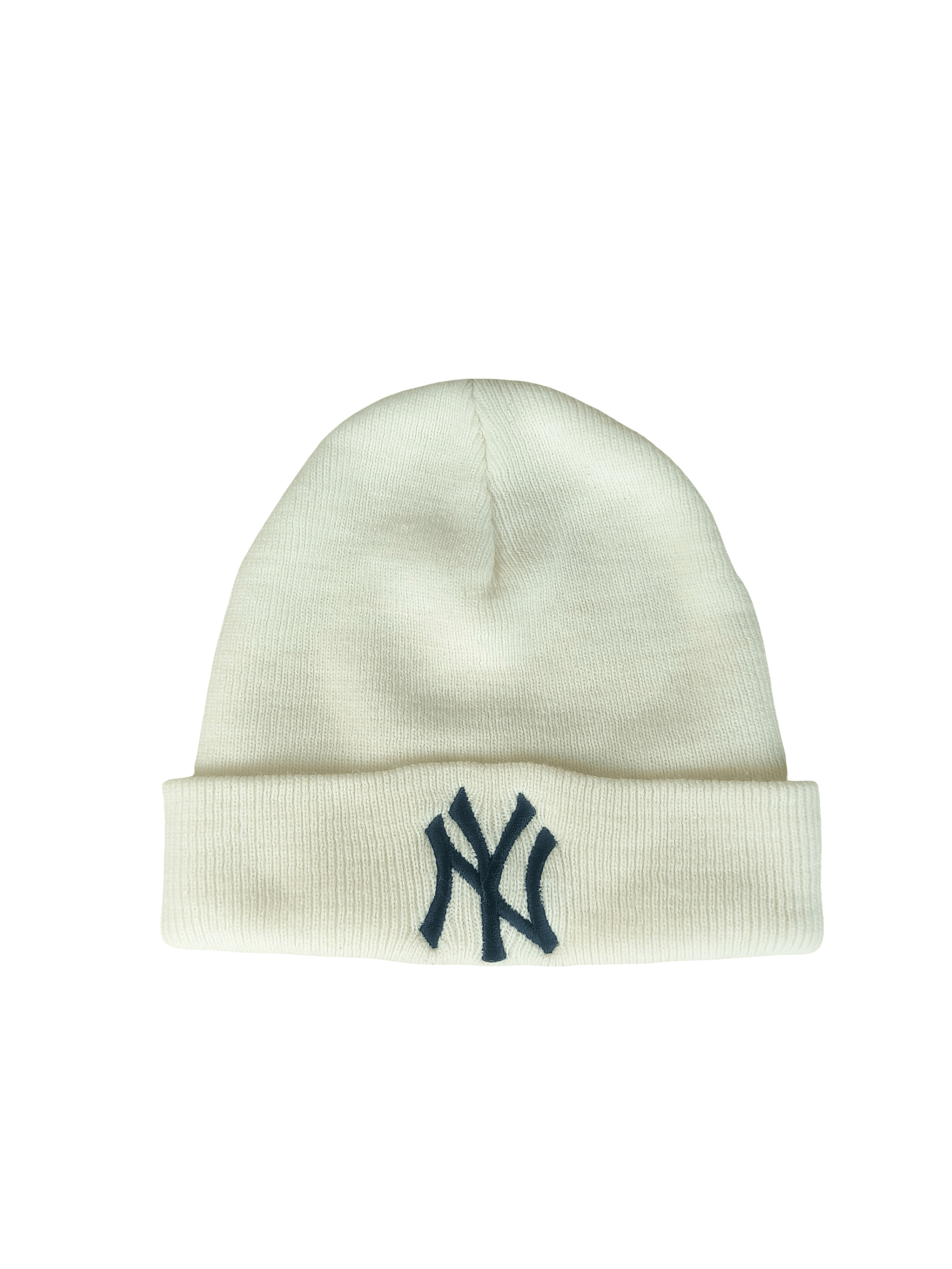 Twins Enterprise Inc. New York Yankees Cream Navy MLB Knit Hat 90s 2000s Beanie Size ONE SIZE - 1 Thumbnail