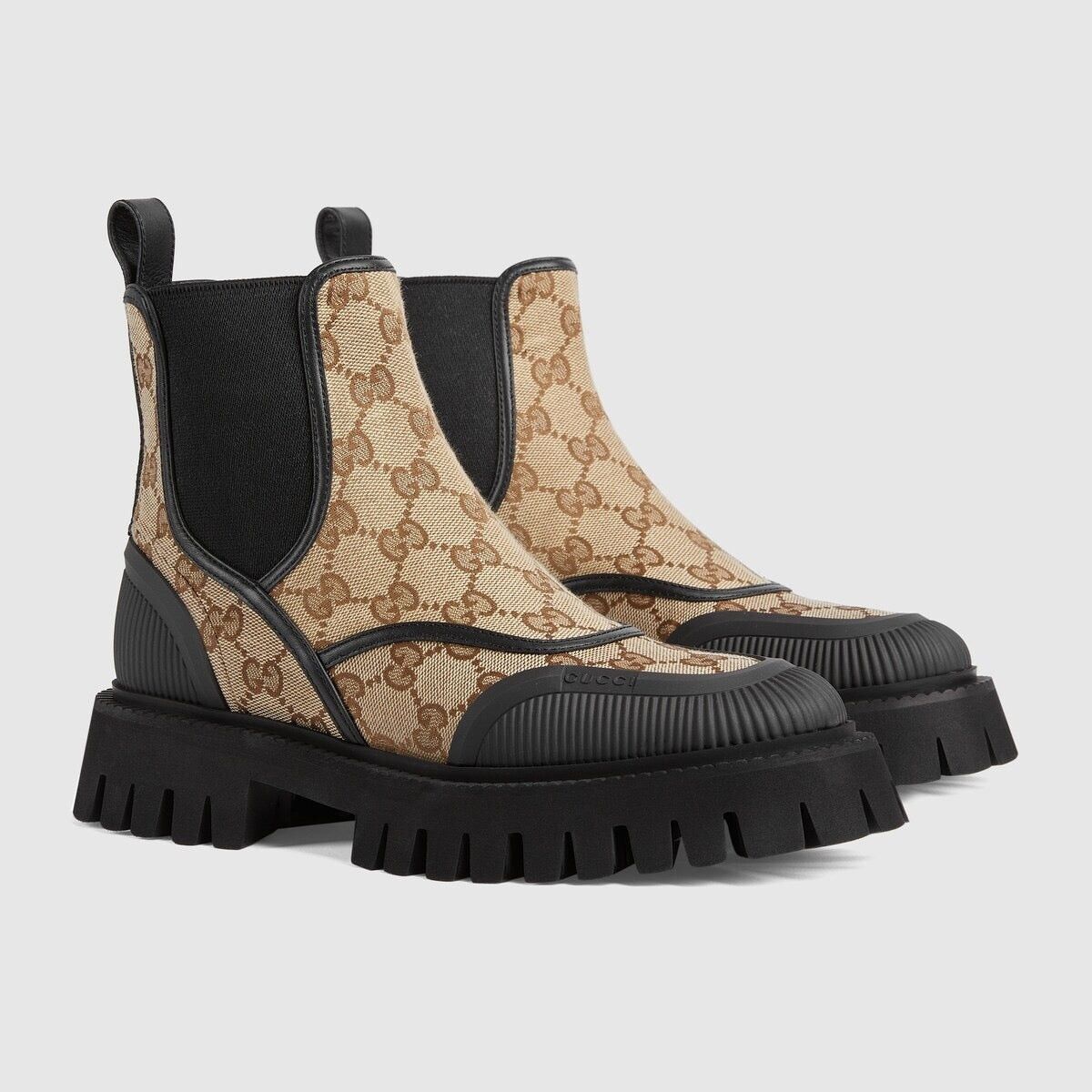 Gucci o1mt1gz0325 GG Ankle Boots in Beige Size US 11.5 / EU 44-45 - 2 Thumbnail