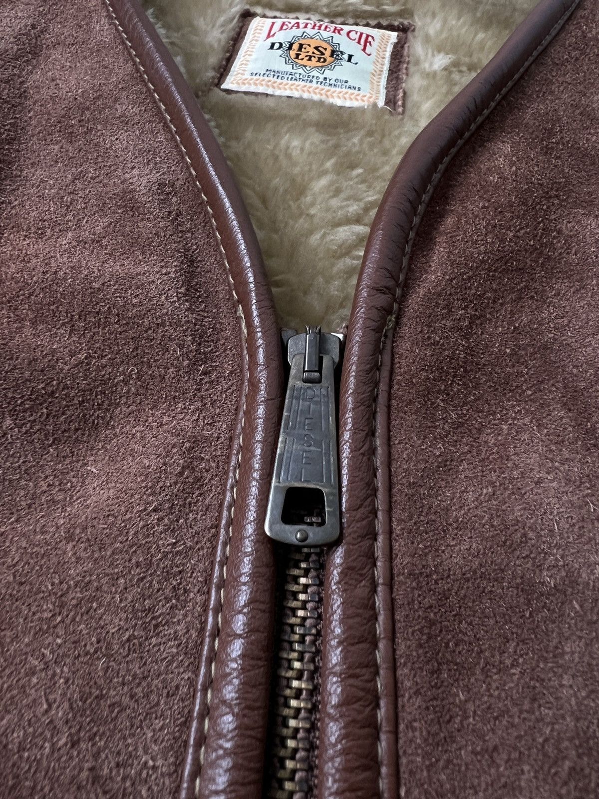 Diesel Rare Diesel LTD Leather Sheepskin Brown Vest Size XL-XXL Size US XL / EU 56 / 4 - 9 Thumbnail