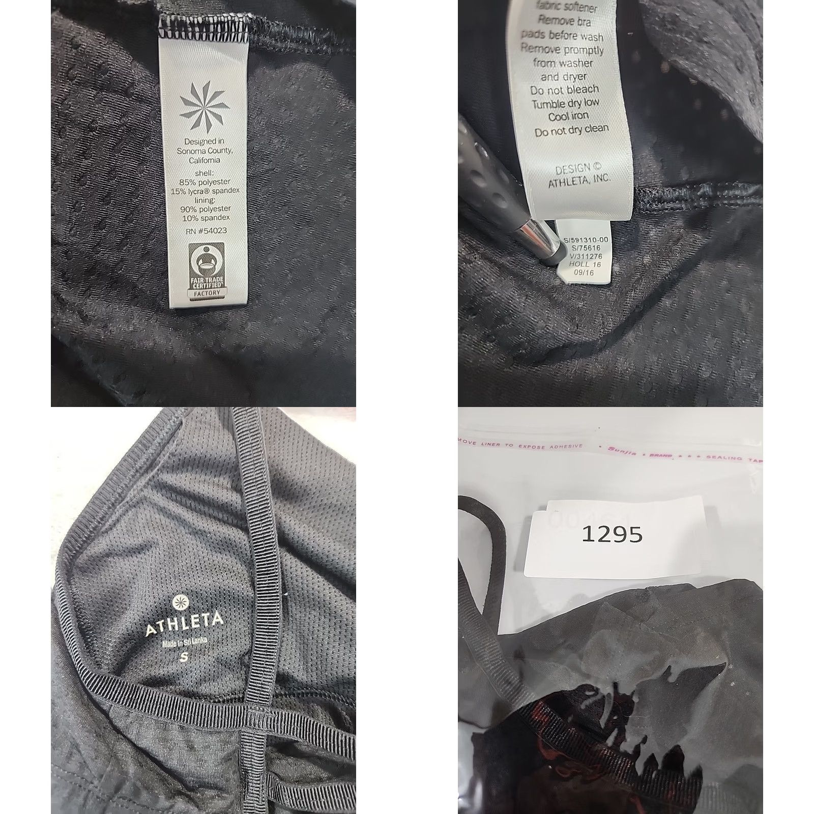 Athleta Athleta Tank Women's S Spaghetti Strap Textured Black Racerback Ruched Veg Black Yoga Activewear Shirt Sleeveless Size S / US 4 / IT 40 - 8 Thumbnail