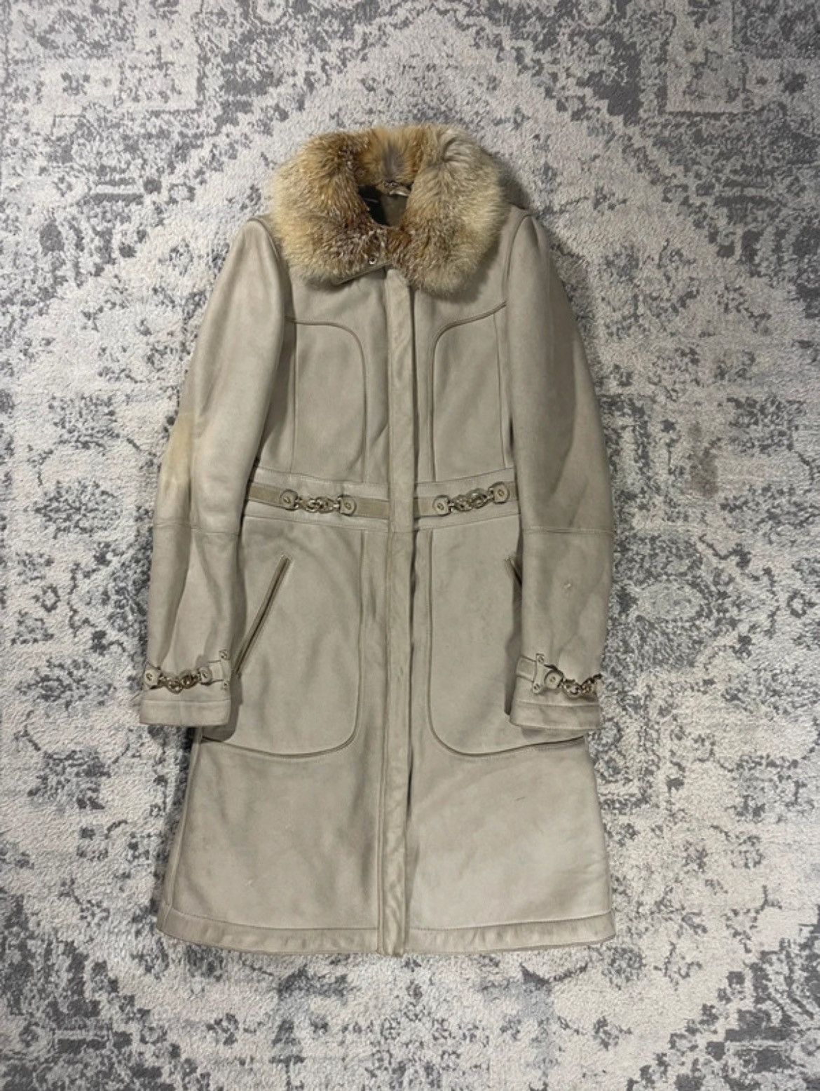 Gucci Long Coat With Fur by Gucci Size S / US 4 / IT 40 - 1 Thumbnail