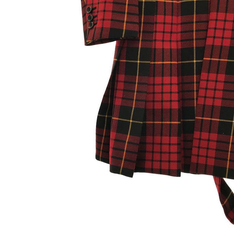 Comme des Garcons Comme des Garcons Red retro plaid split design long suit j Size S / US 4 / IT 40 - 6 Thumbnail