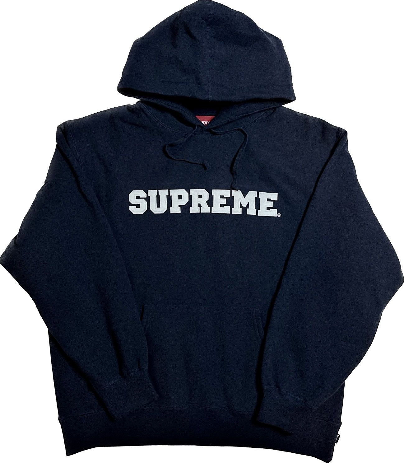 Supreme Supreme Collegiate Hooded Sweatshirt Navy Size L | Grailed