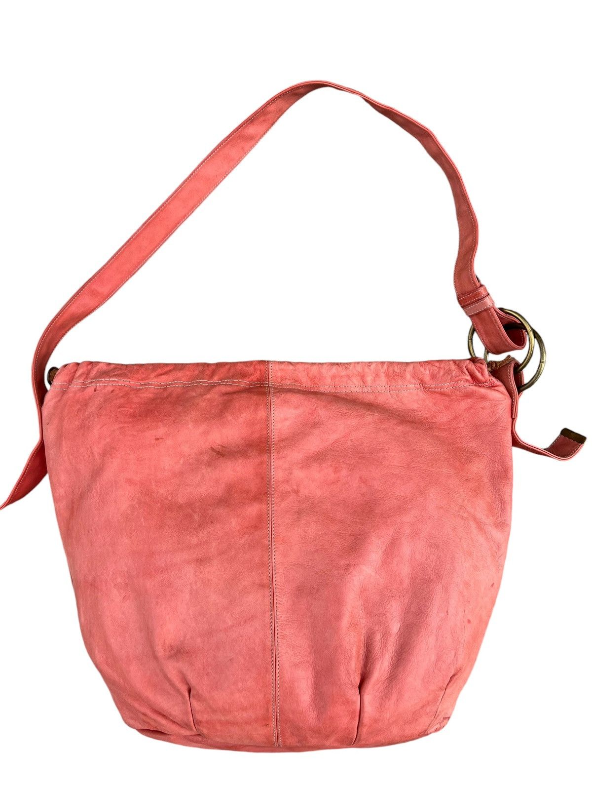 Leather Vintage Petit Ami Japan Faded Patina Leather Huge Bag Size ONE SIZE - 8 Thumbnail